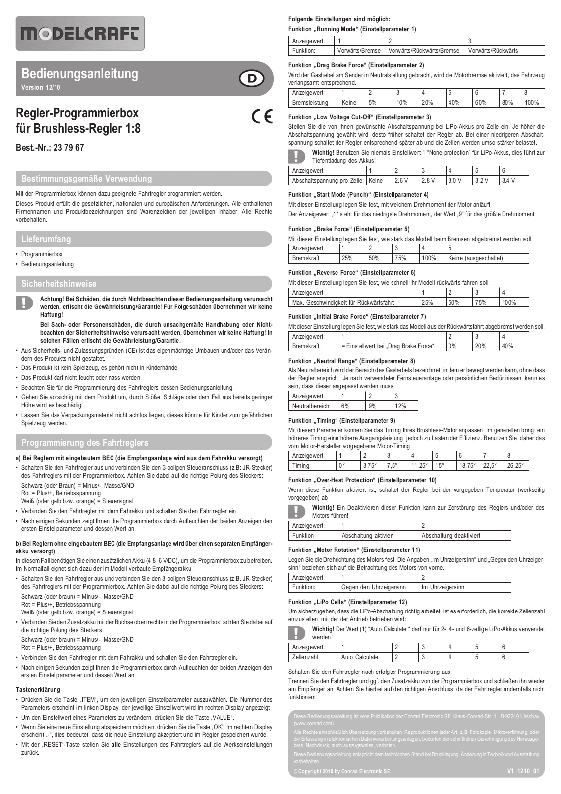 Modelcraft 23 79 67 Operating instructions - ManualMachine.com