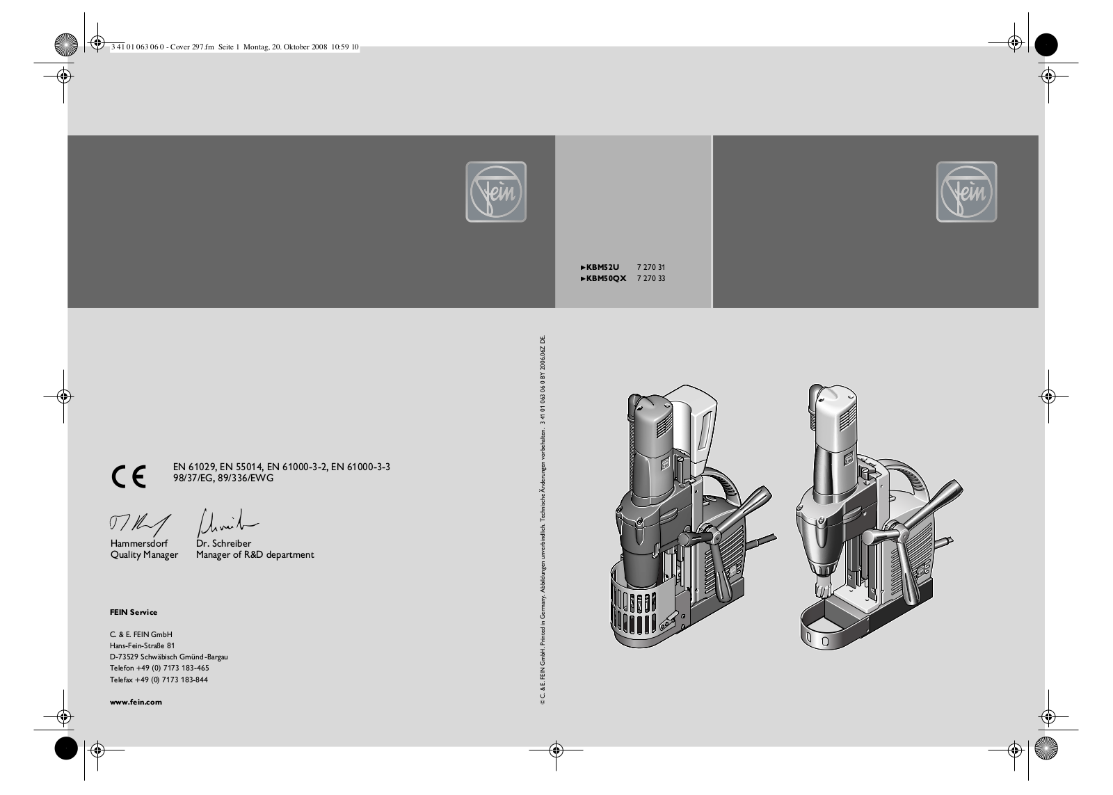 Fein KBM52U, KBM50QX User guide