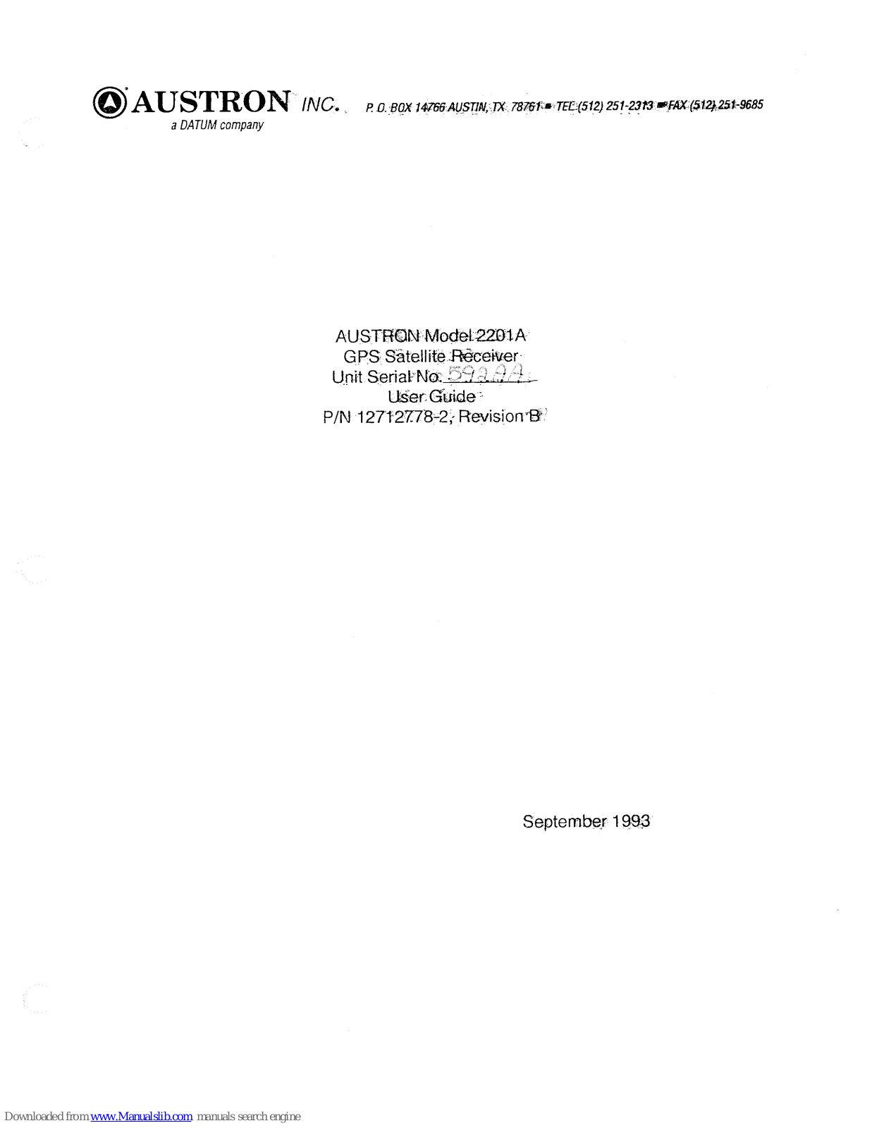 Austron 2201A User Manual - ManualMachine.com