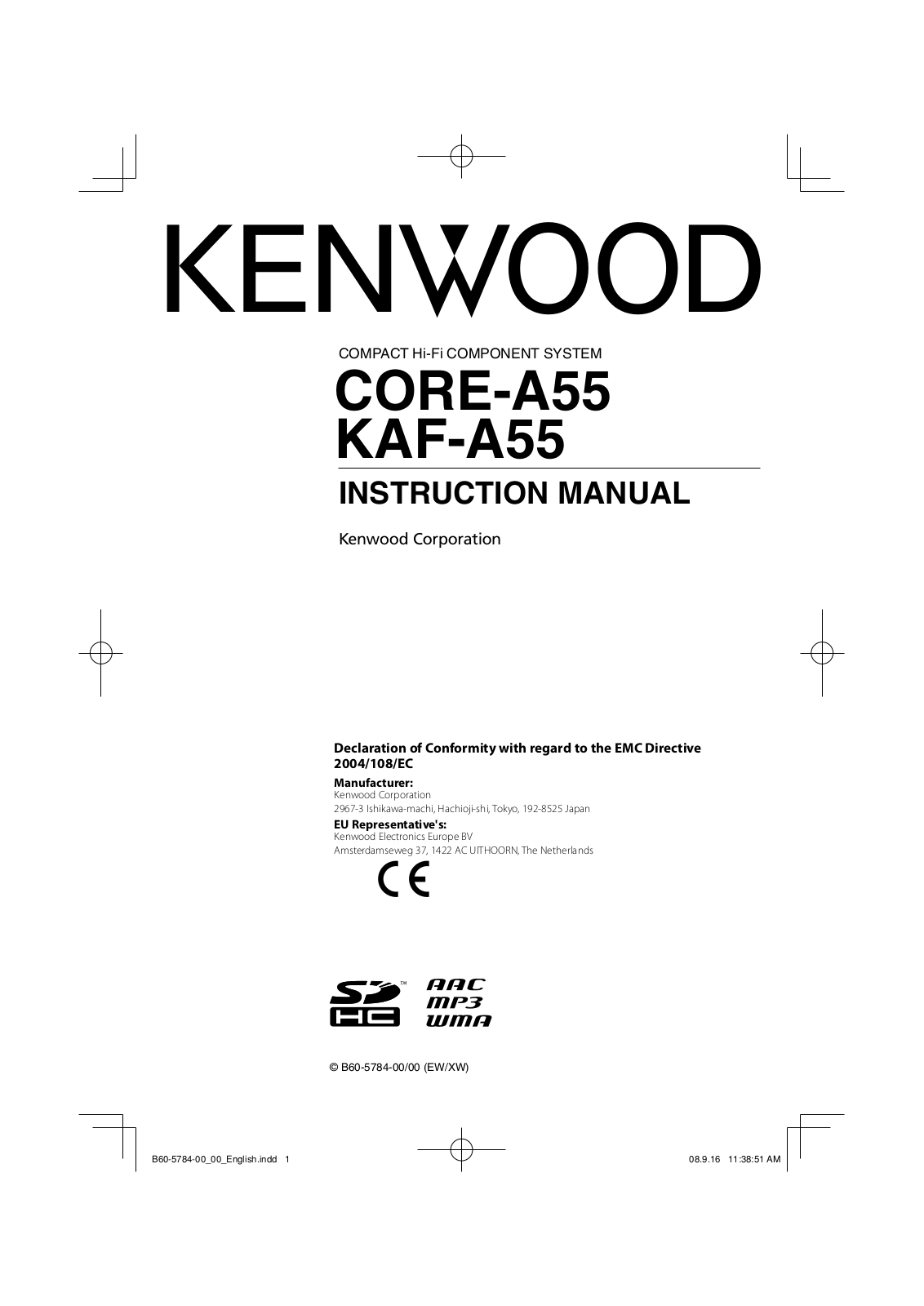 Kenwood KAF-A55 User Manual