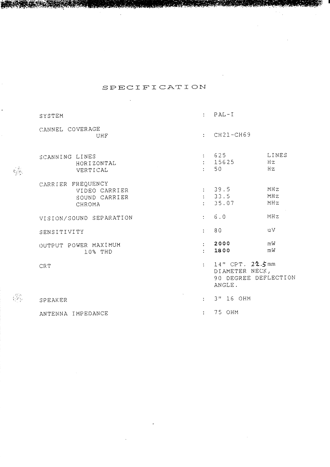 Cougar CTV1405R Schematic