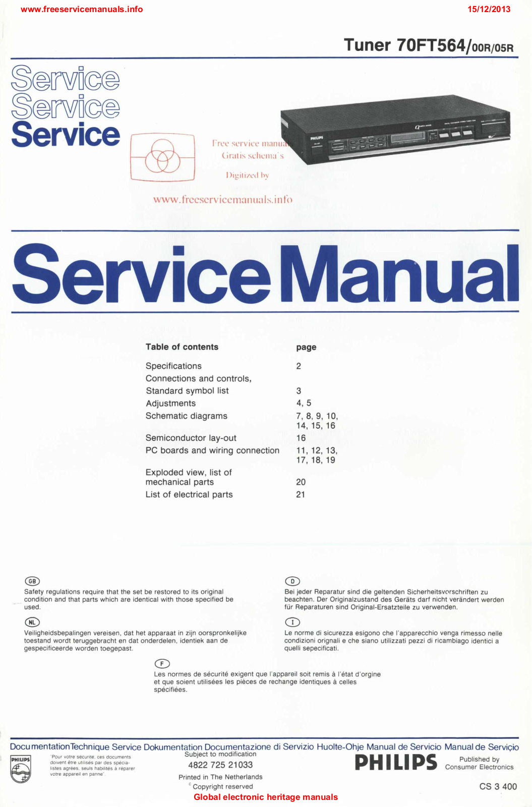 Philips _70ft564 Datasheet - ManualMachine.com