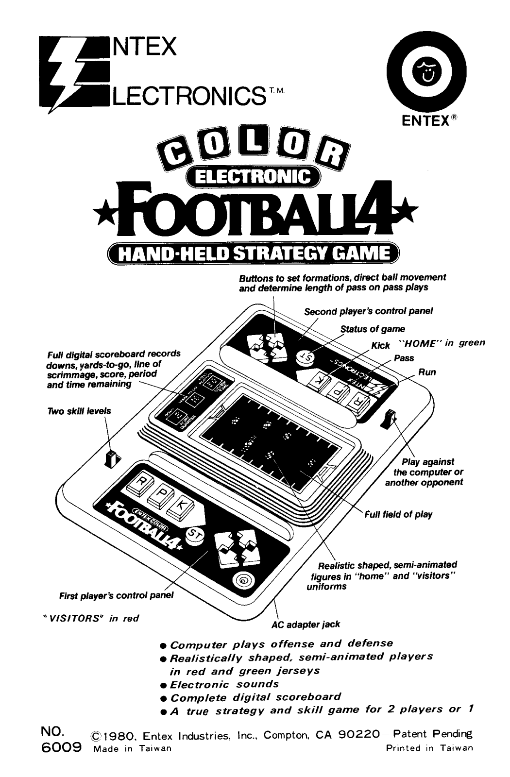 Entex Football 4 User Guide