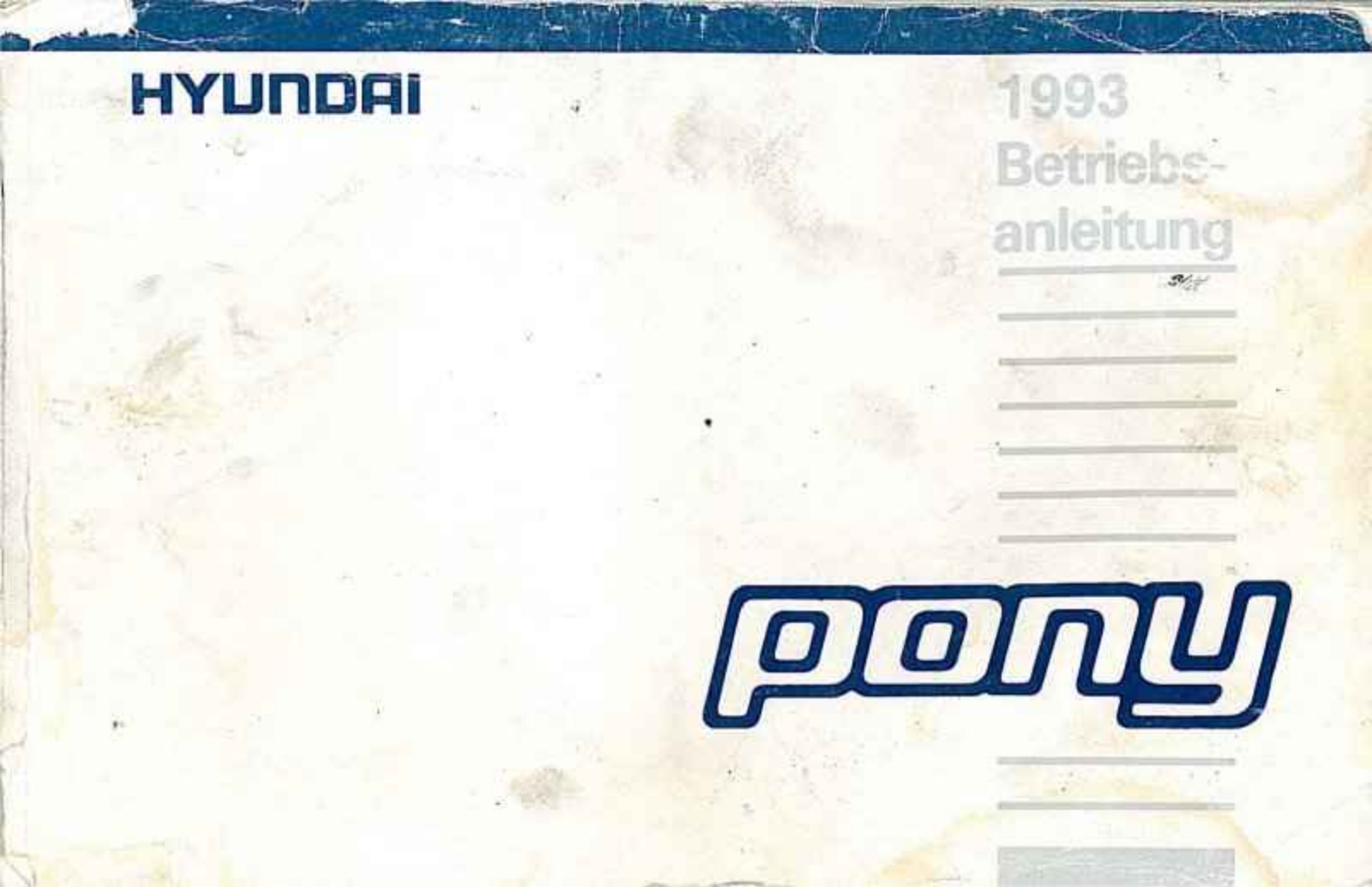 Hyundai Excel 1993 User Manual