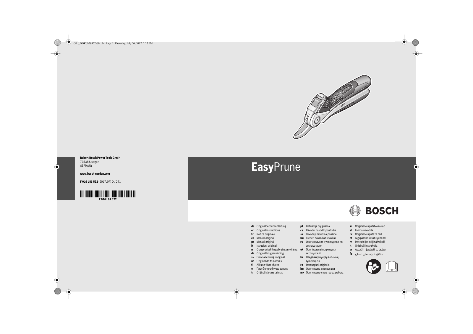 Bosch EasyPrune User Manual