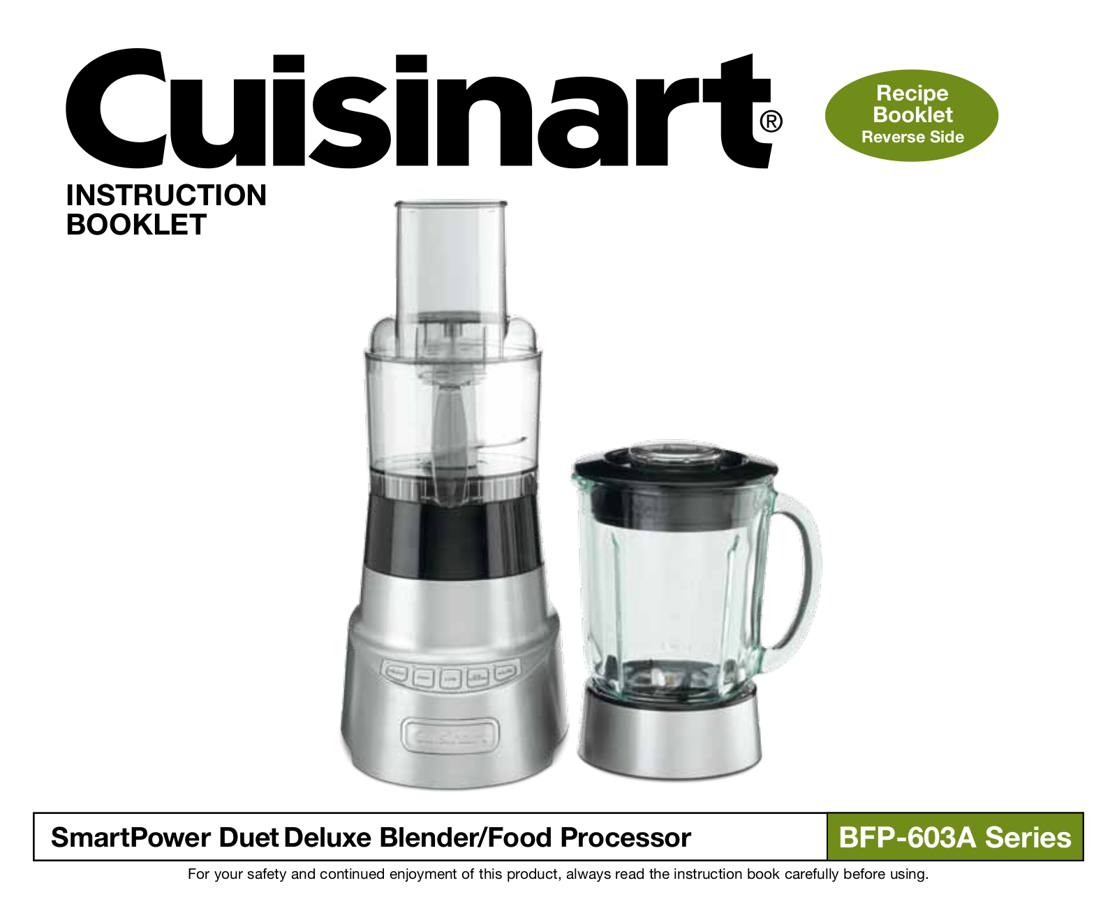 Cuisinart BFP-603A Installation Manual