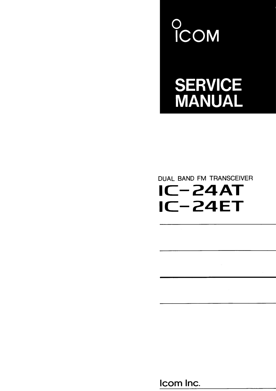 Icom IC-24 ET, IC-24 AT Service Manual