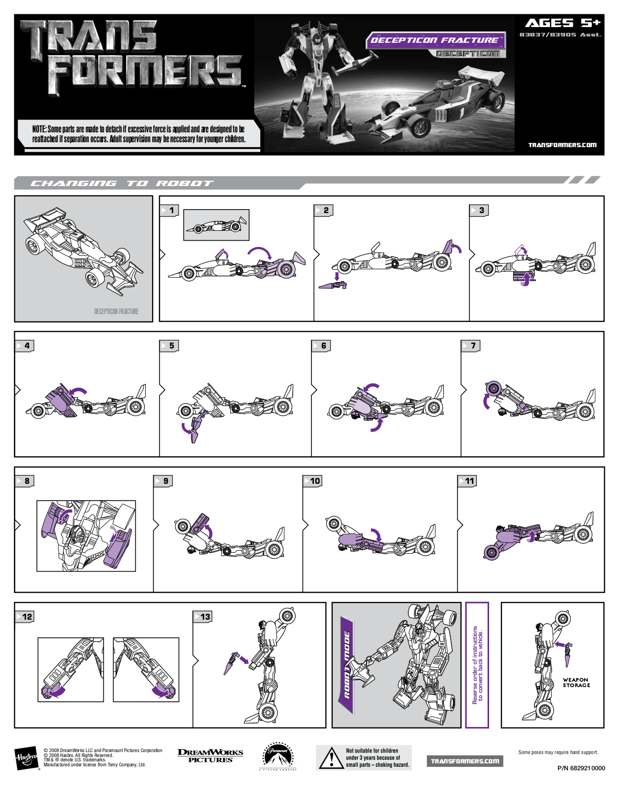 HASBRO Transformers Decepticon Fracture User Manual