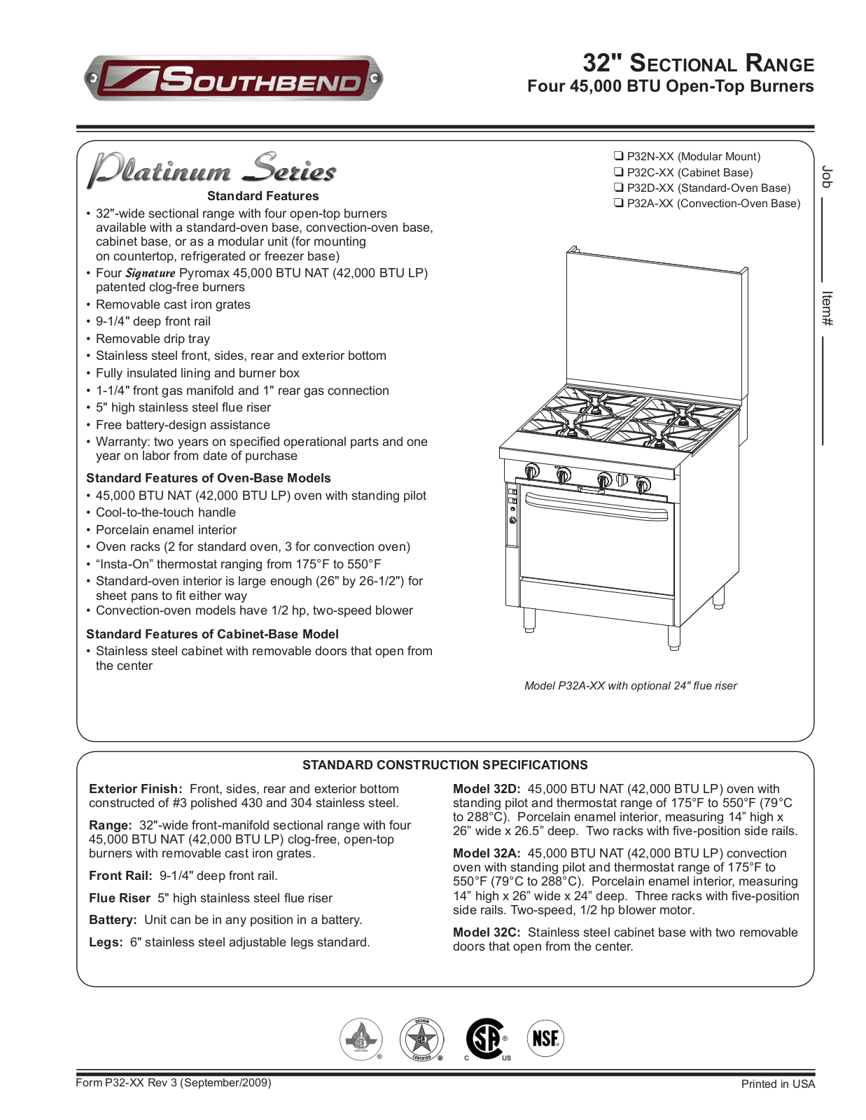 Southbend P32N-XX, P32C-XX, P32D-XX General Manual