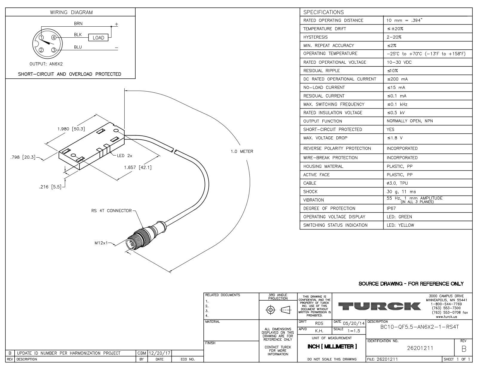 Turck BC10-QF5.5-AN6X2-1-RS4T Data Sheet