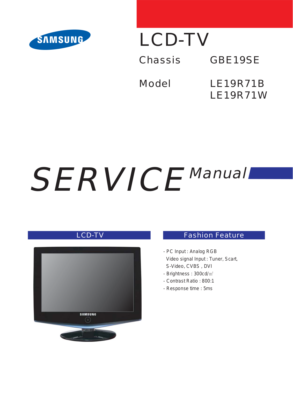 Samsung LE19R71W 01 Cover