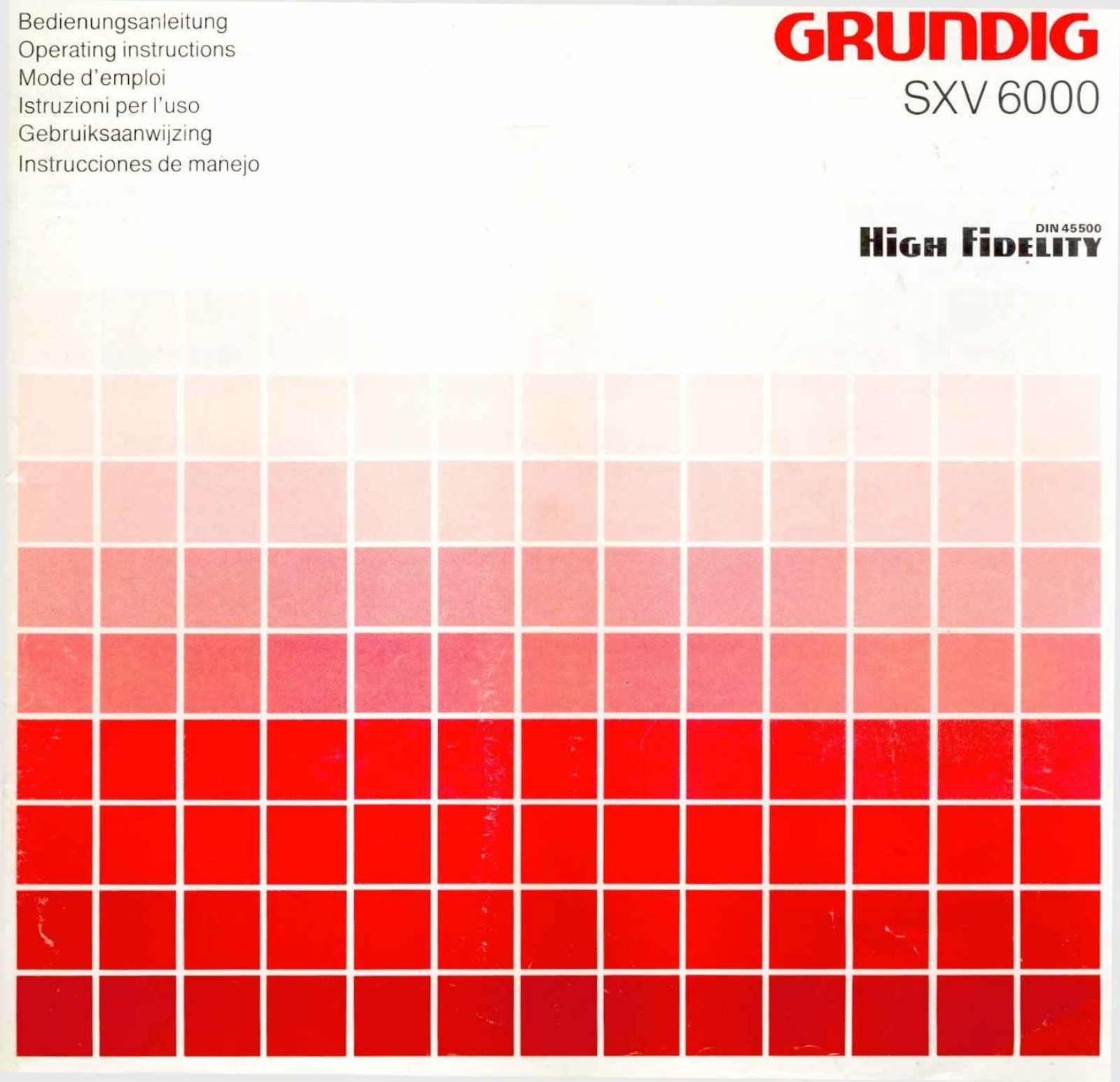 Grundig SXV-6000 Owners Manual