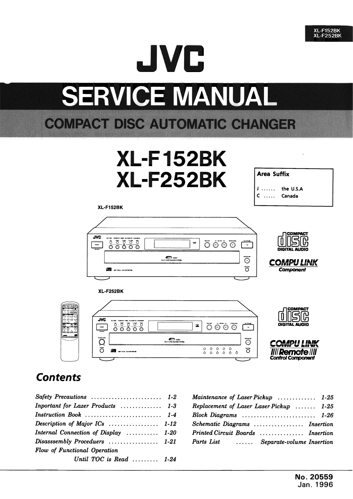 JVC XLF-252-BK, XLF-152-BK Service manual