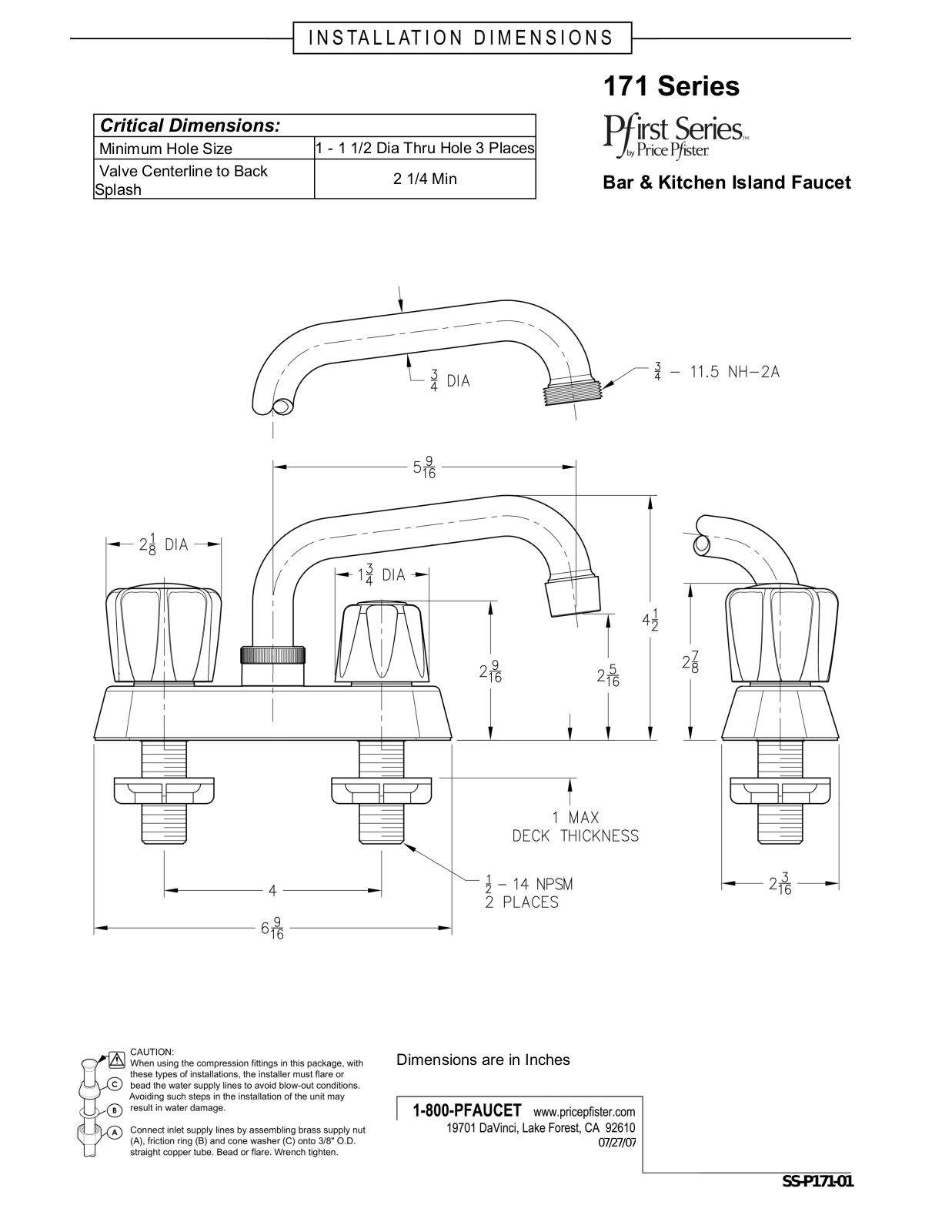 Pfister 171-1000 User Manual