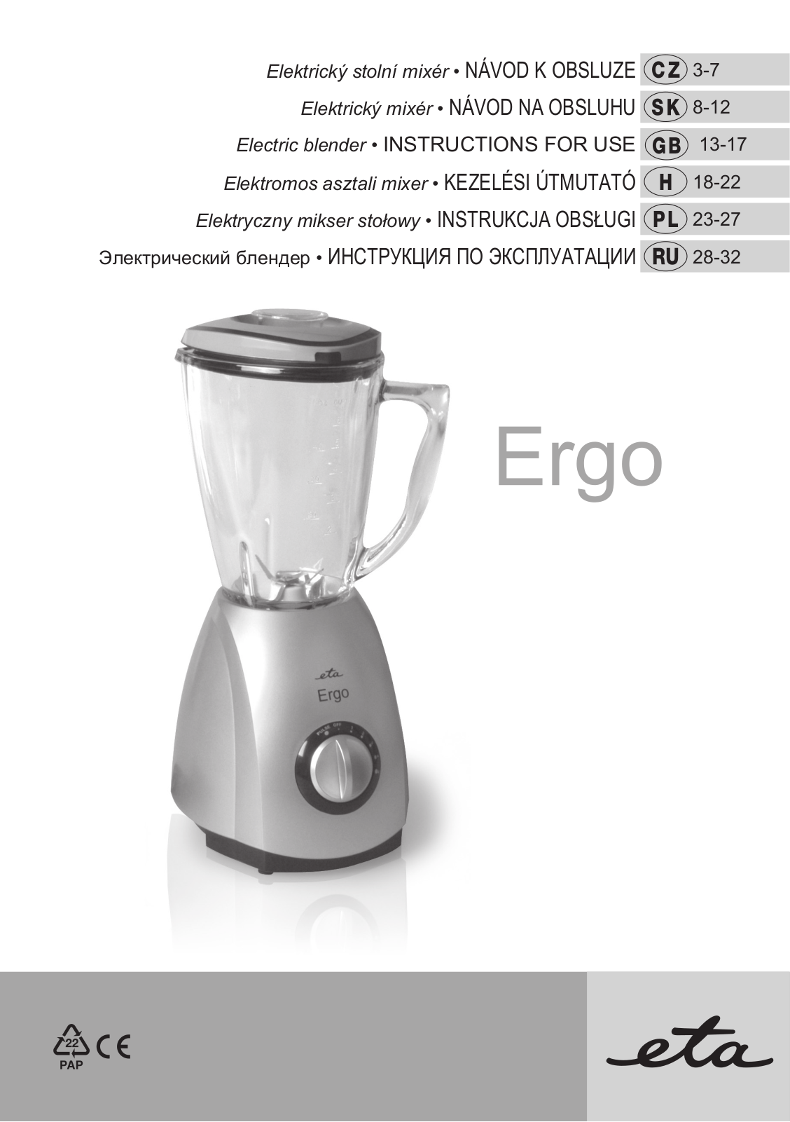 ETA Ergo 7011 90000 User Manual