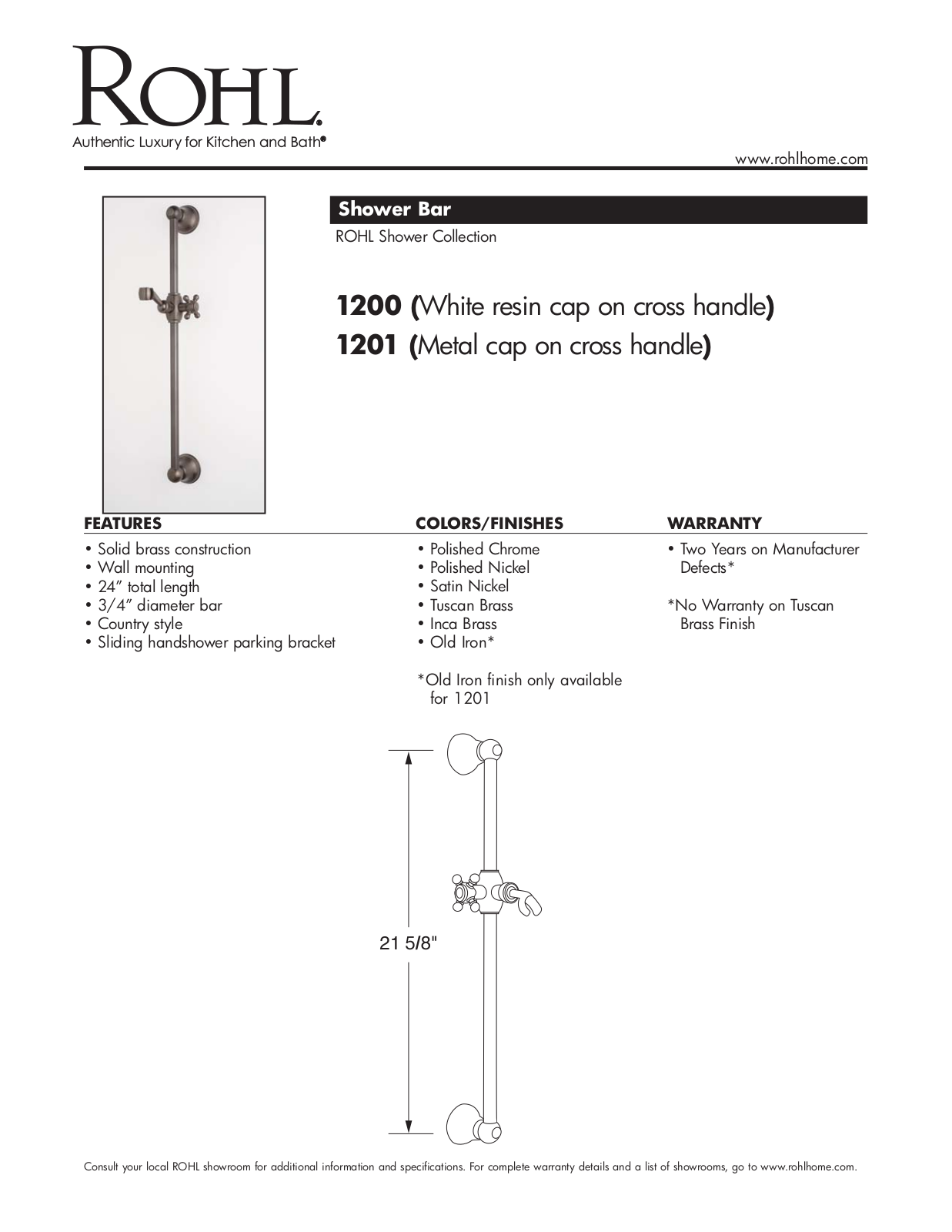 Rohl 1201TCB, 1200STN User Manual