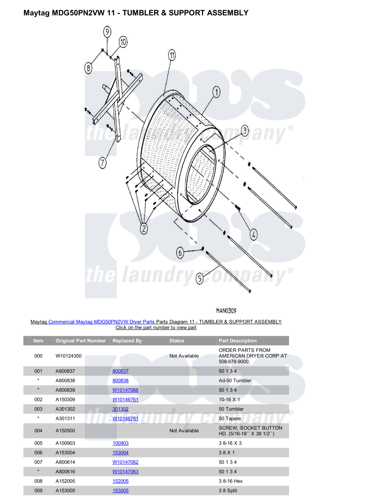 Maytag MDG50PN2VW Parts Diagram