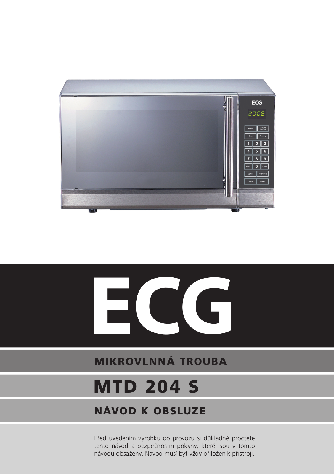 ECG MTD 204 Operating Instructions