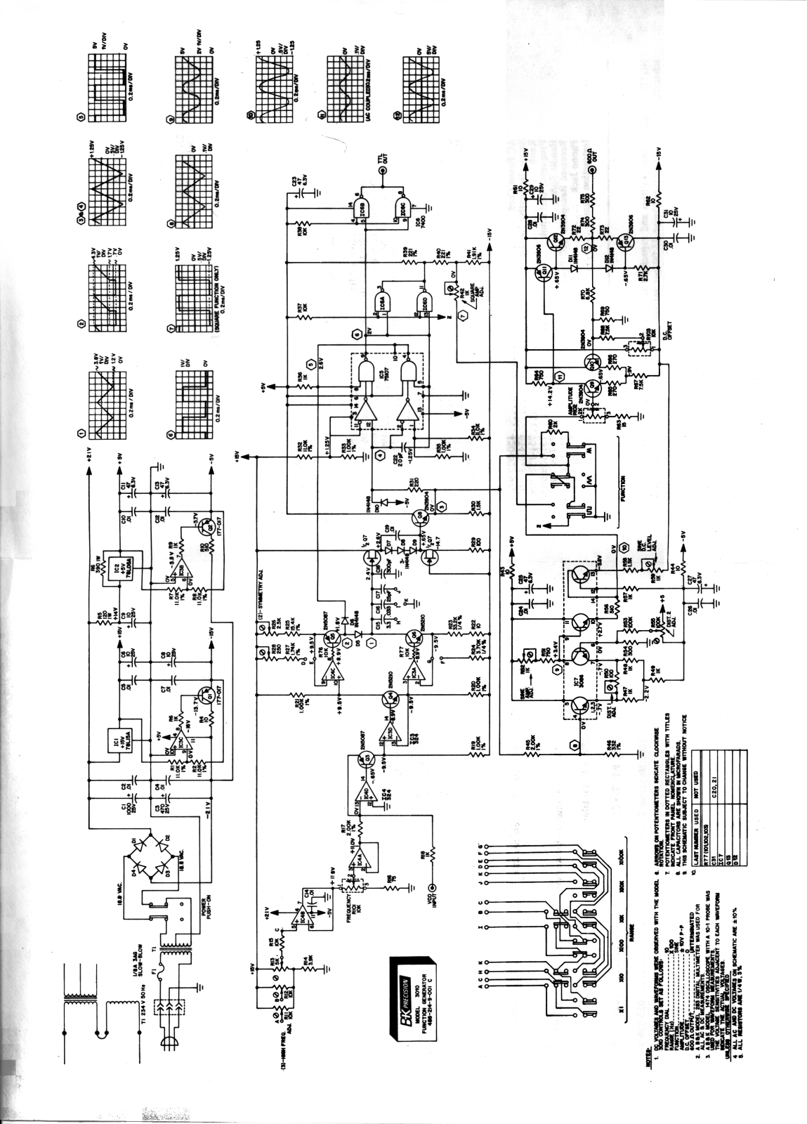 B&K BK -3010 Schematic