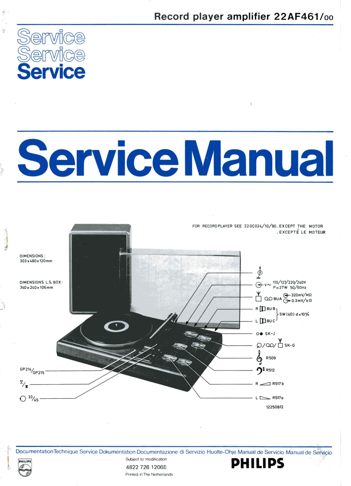 Philips 22AF461 Schematic