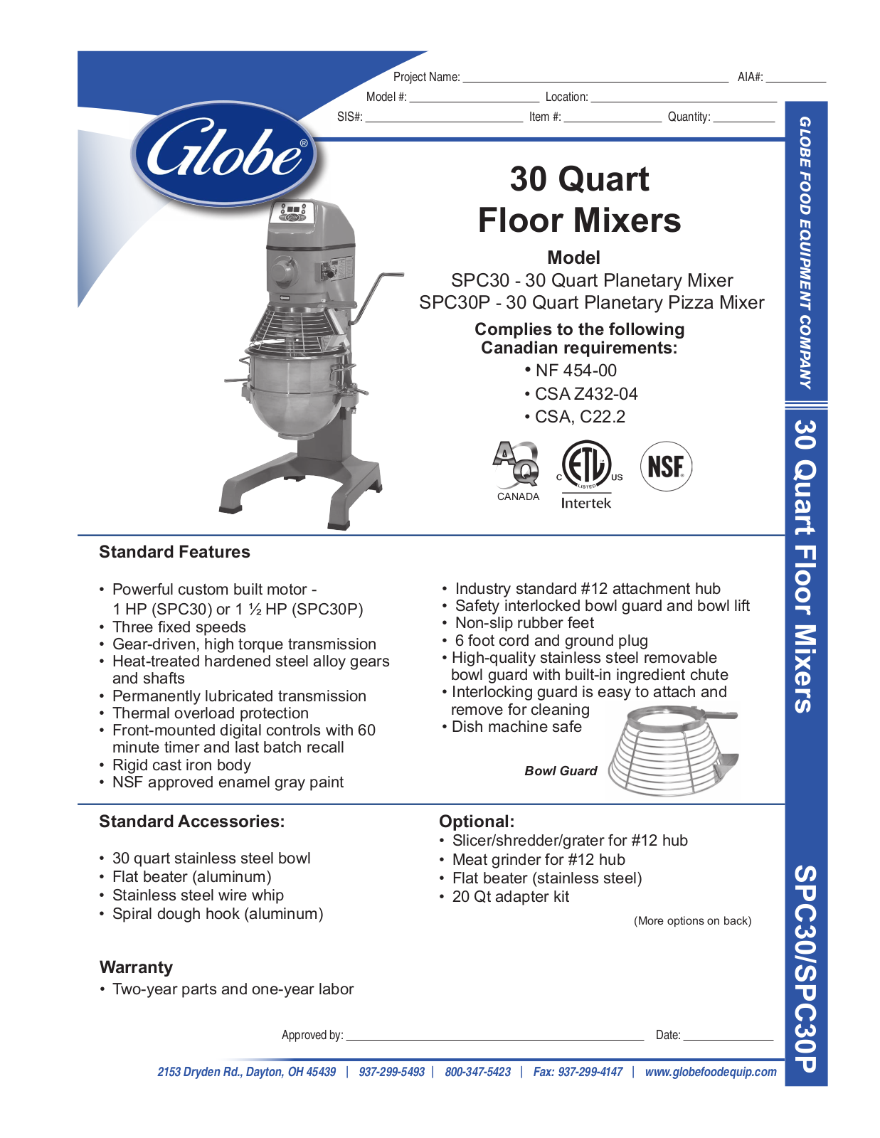 Globe SPC30 User Manual