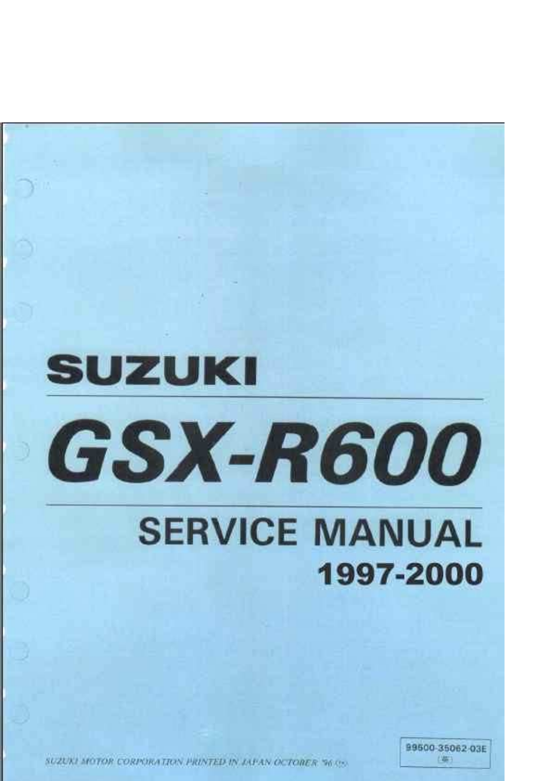 Suzuki GSX-R600 1996-2000 User Manual