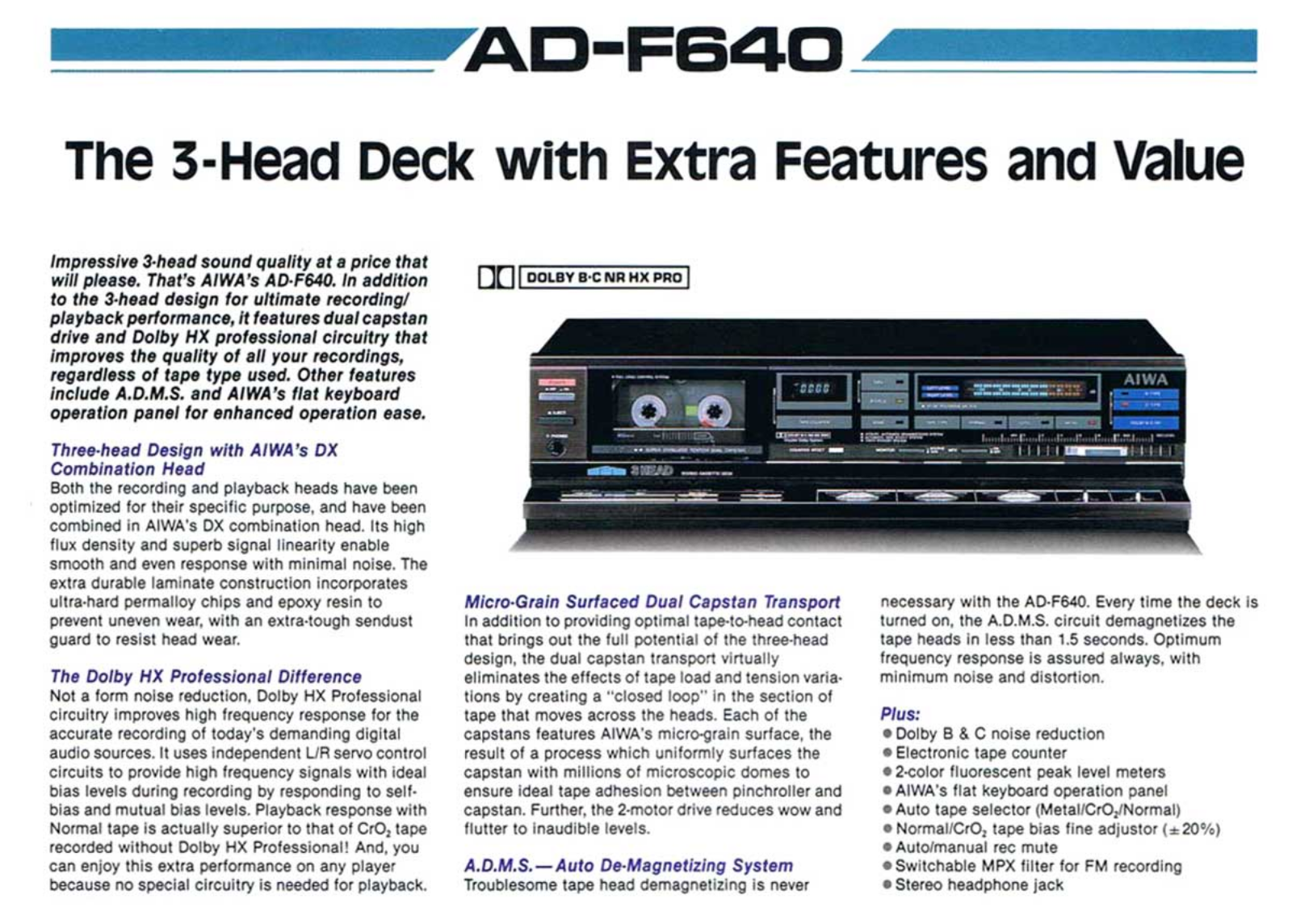 Aiwa ADF-640 Brochure