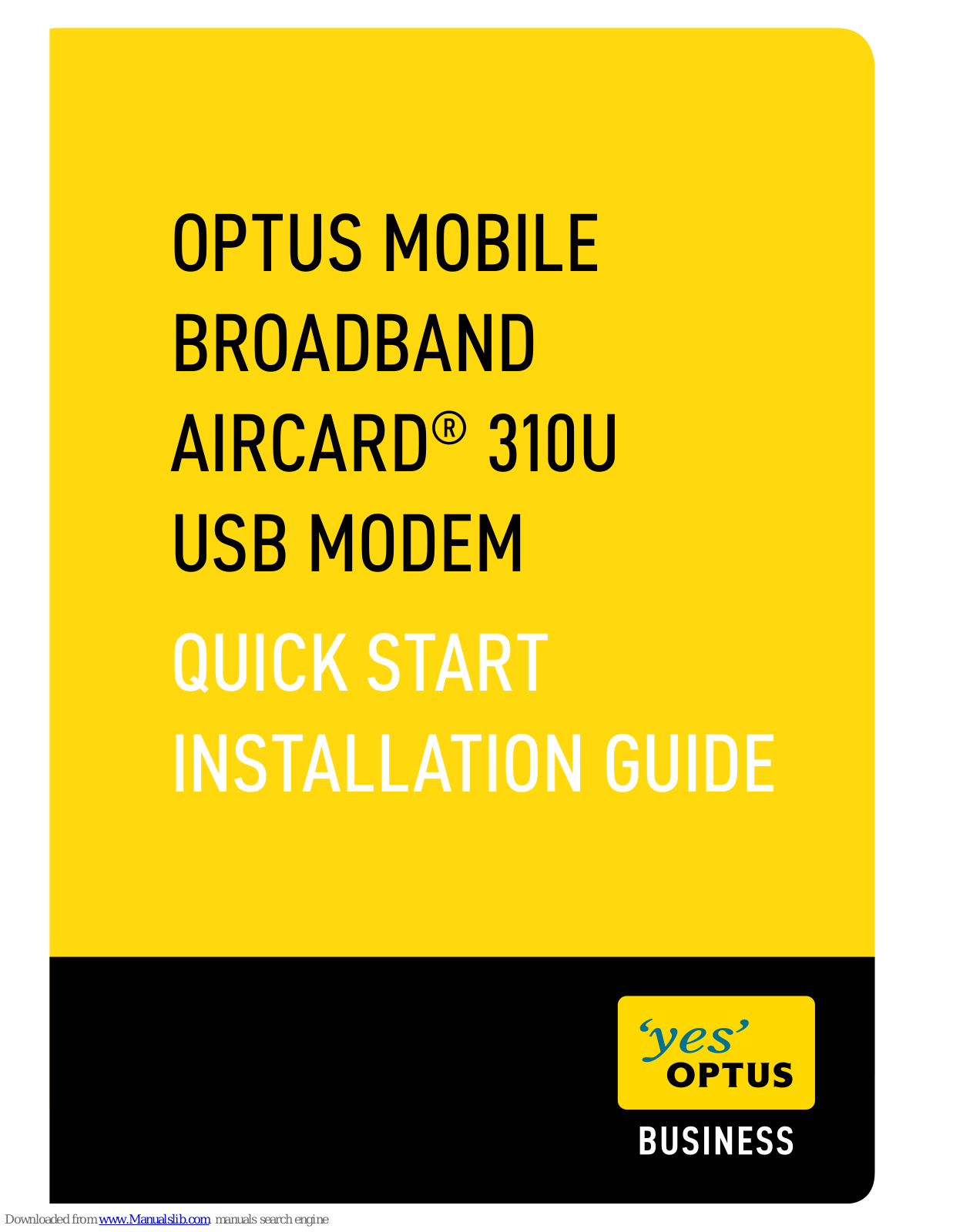 Sierra Wireless AirCard 310U Quick Start Installation Manual