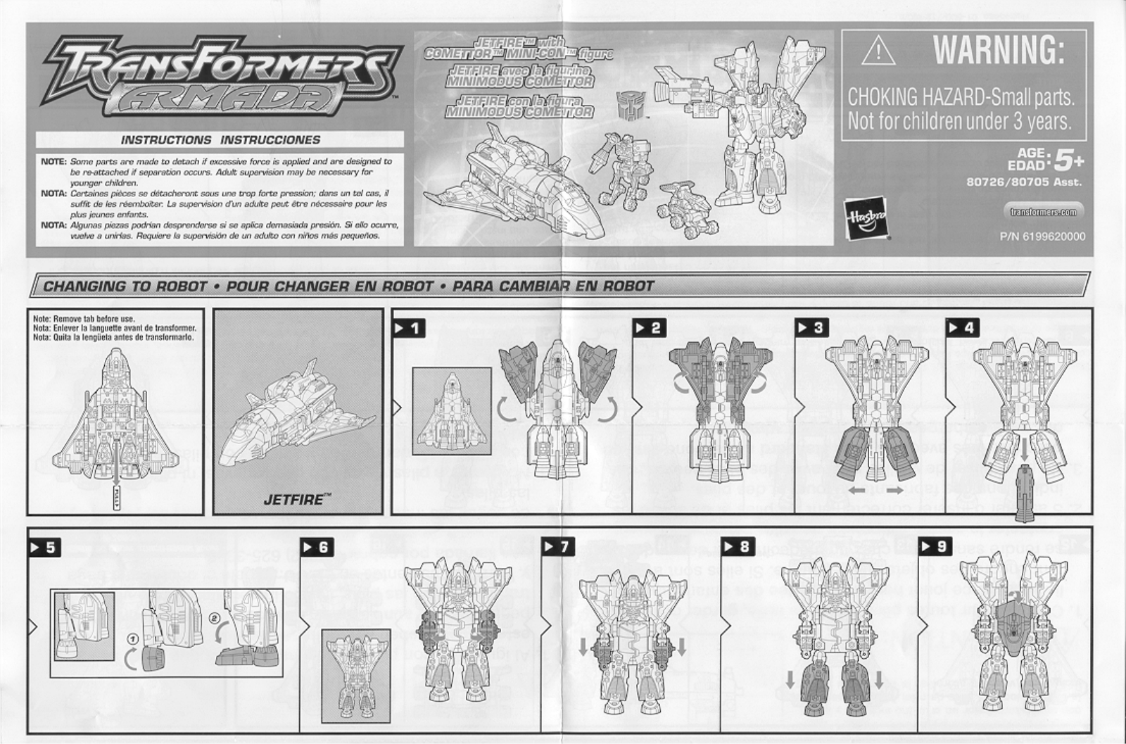 HASBRO JETFIRE WITH COMETTOR MINI-CON figure User Manual