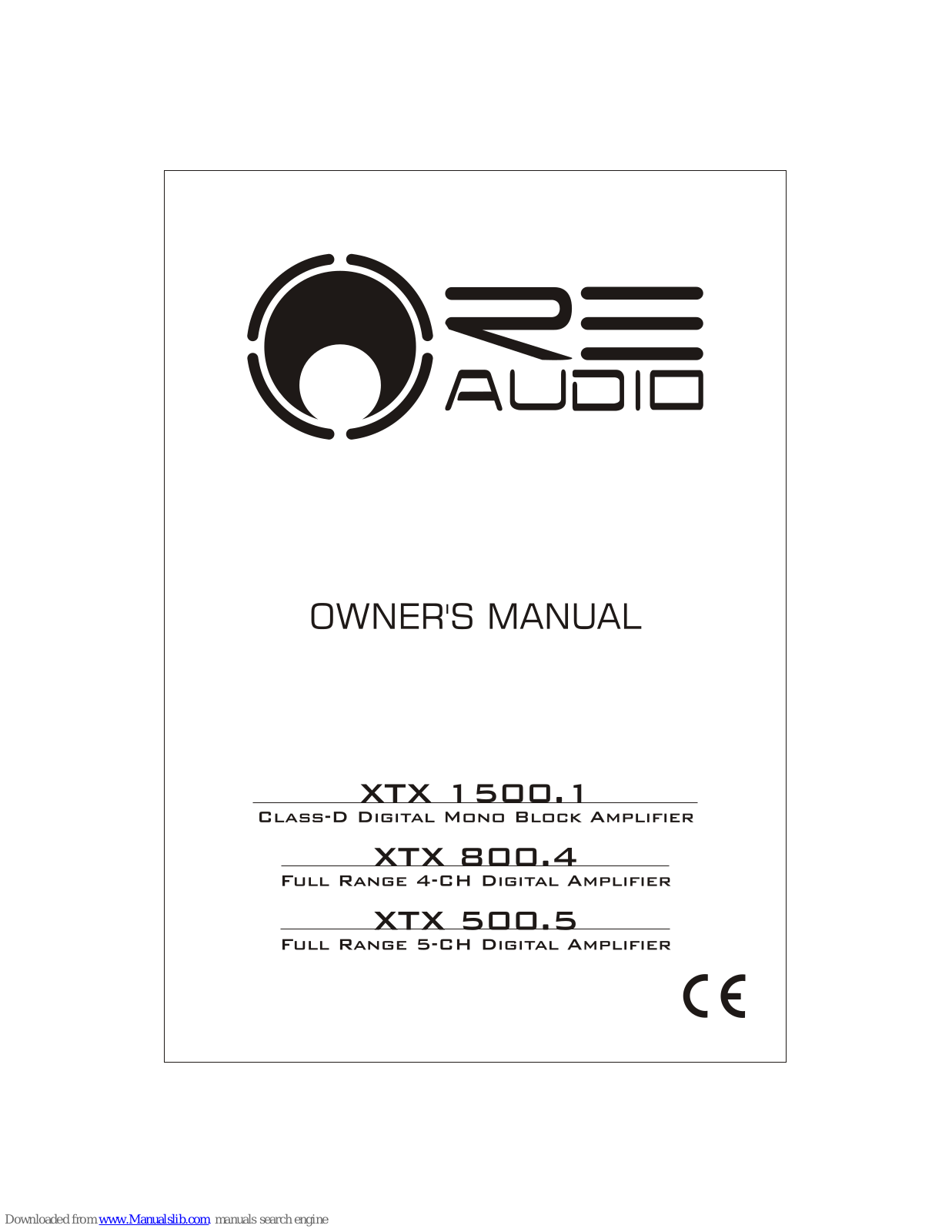 RE Audio XTX 1500.1, XTX 800.4, XTX 500.5 Owner's Manual