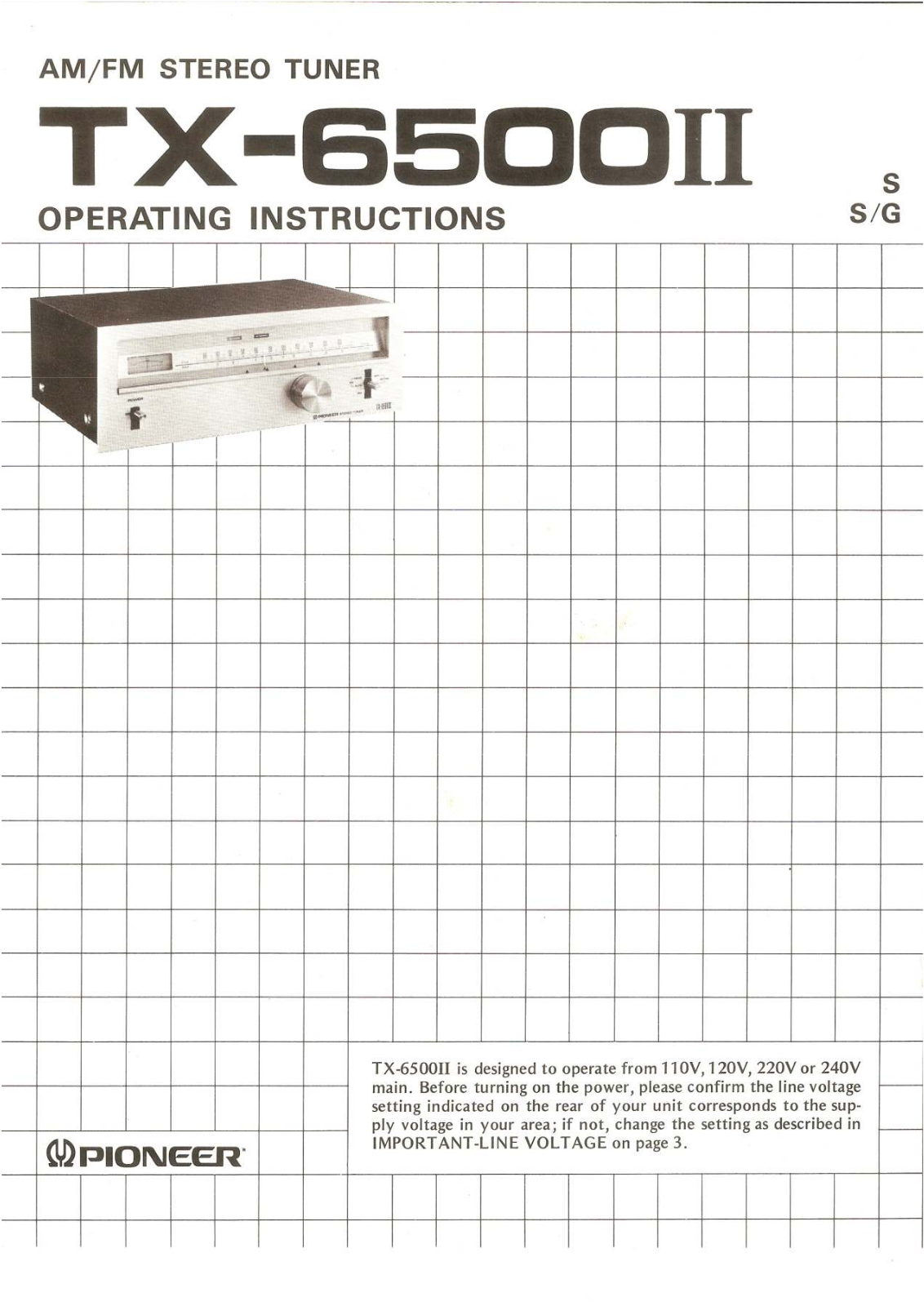 Pioneer TX-6500-II Owners Manual