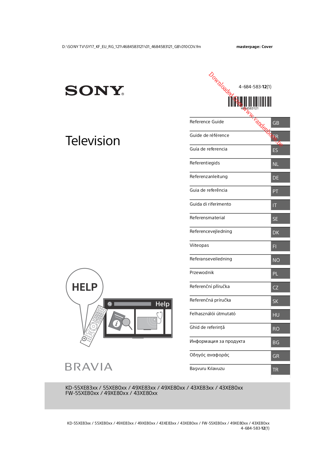 SONY KD49XE8096B User Manual