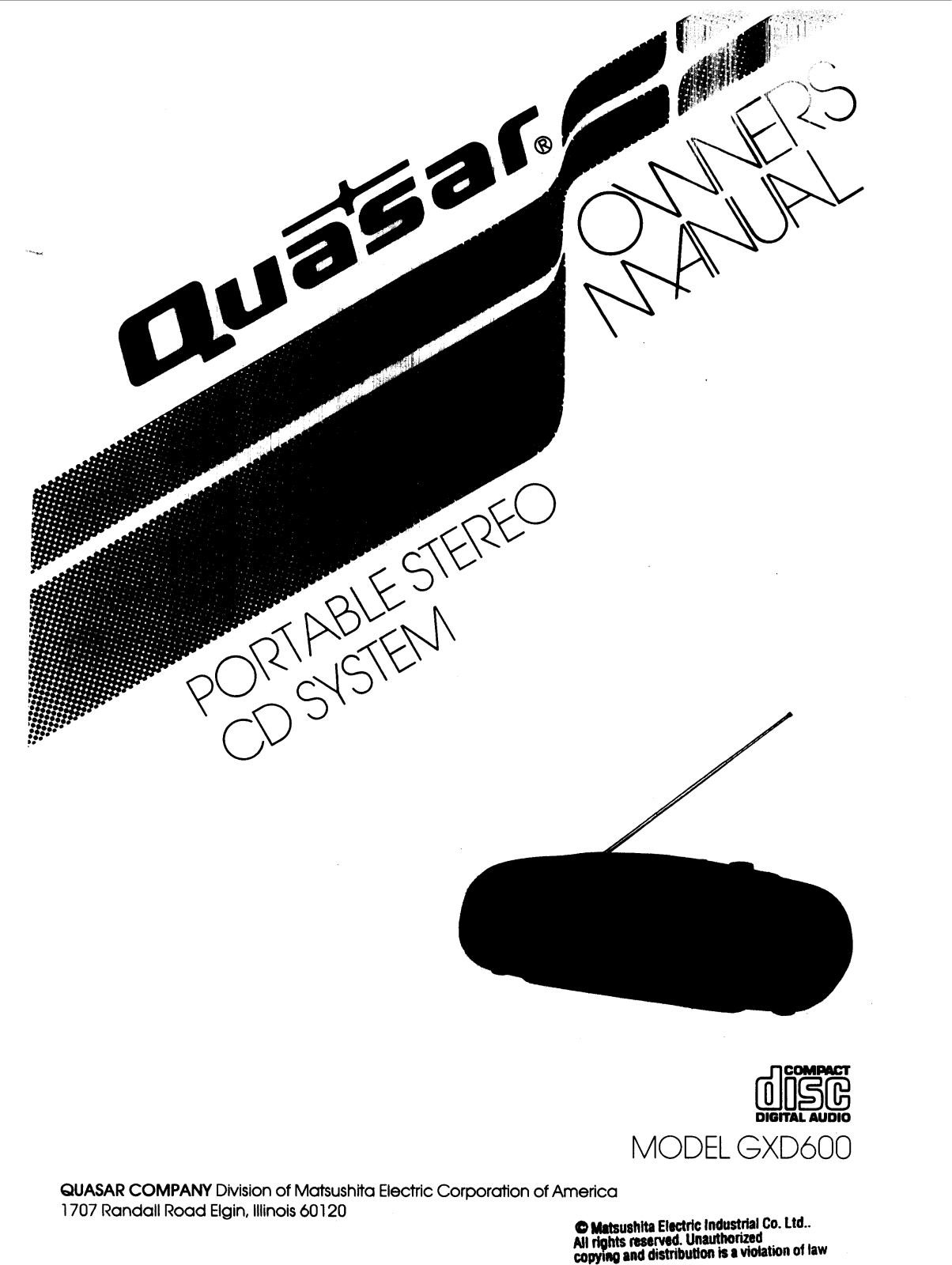 Panasonic gx-d600 Operation Manual
