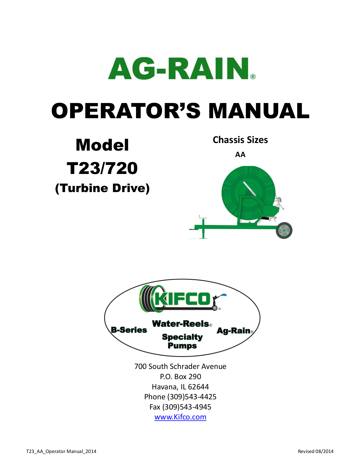 Kifco E23 360,000 Operator Manual