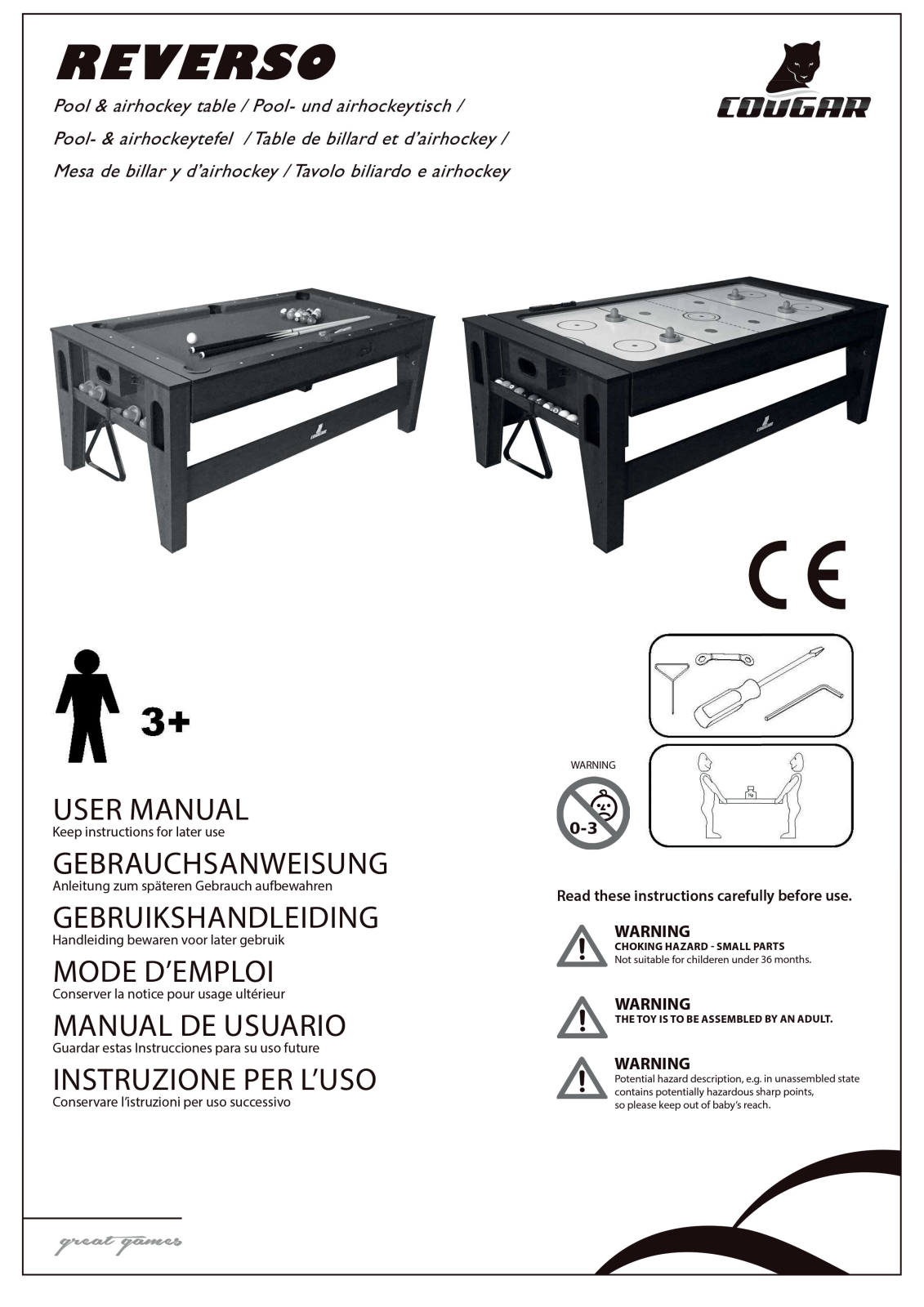 COUGAR BY PRAGMA Reverso Assembly instructions