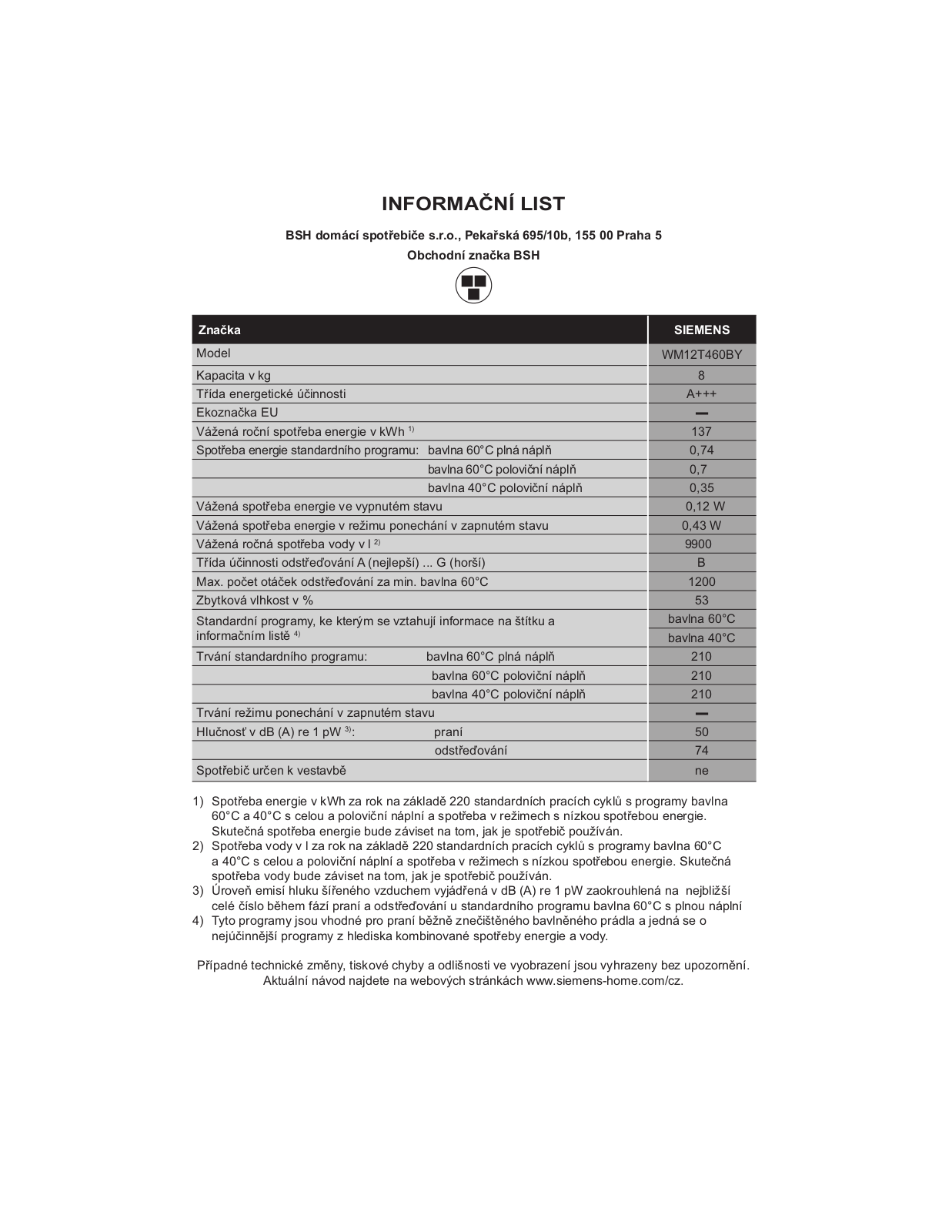 Siemens WM12T460BY User Manual