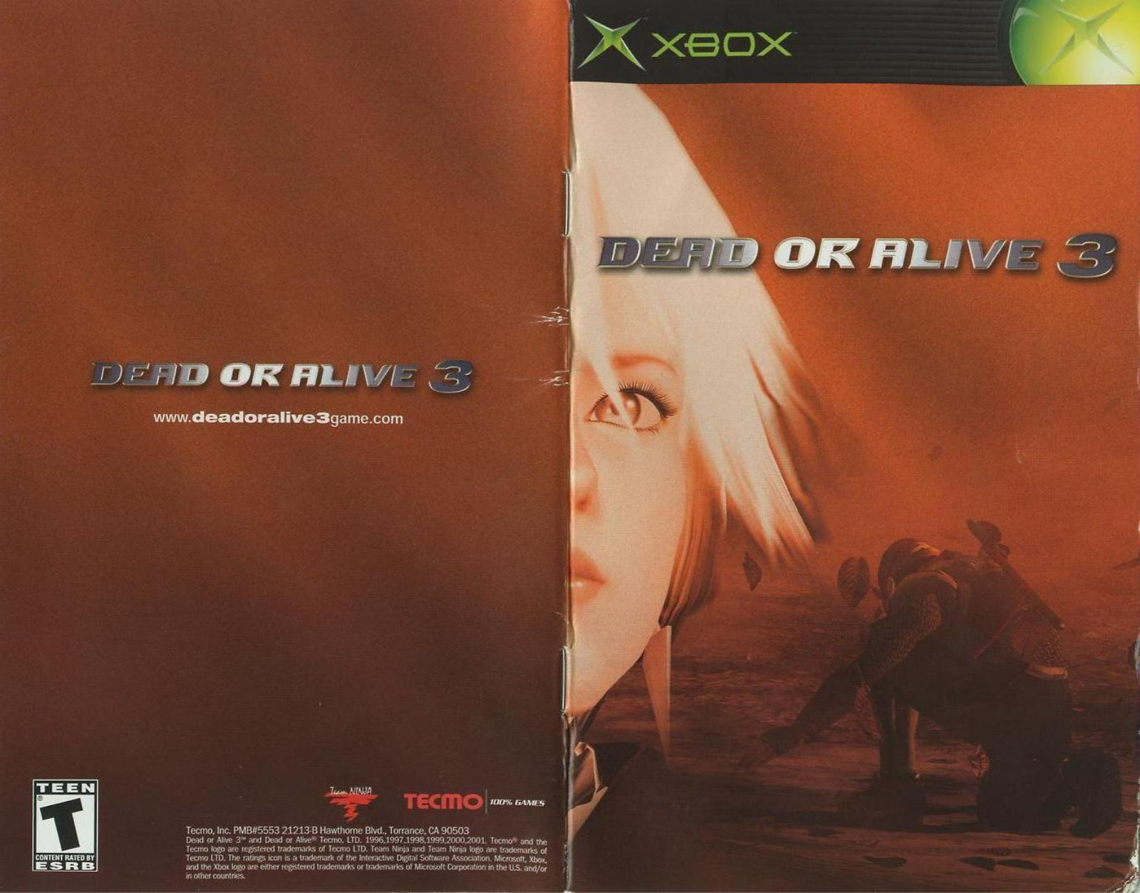 Games Microsoft XBOX DEAD OR ALIVE 3 User Manual