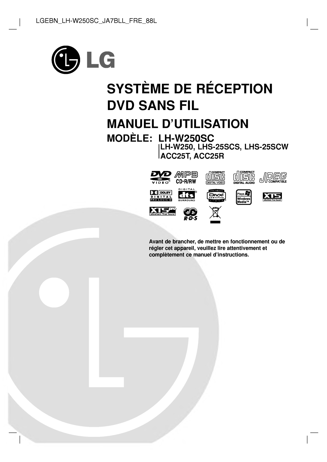 LG LH-W250SC User Manual