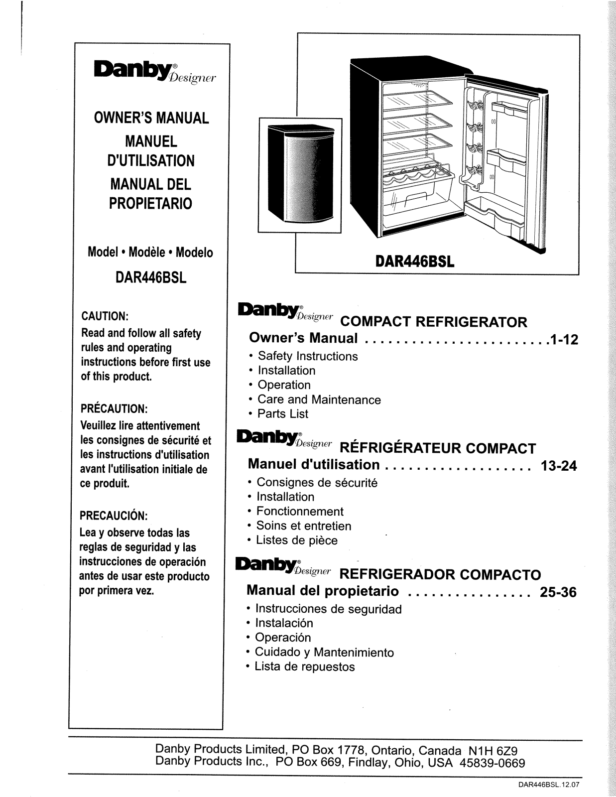 Danby DAR446BSL User Manual