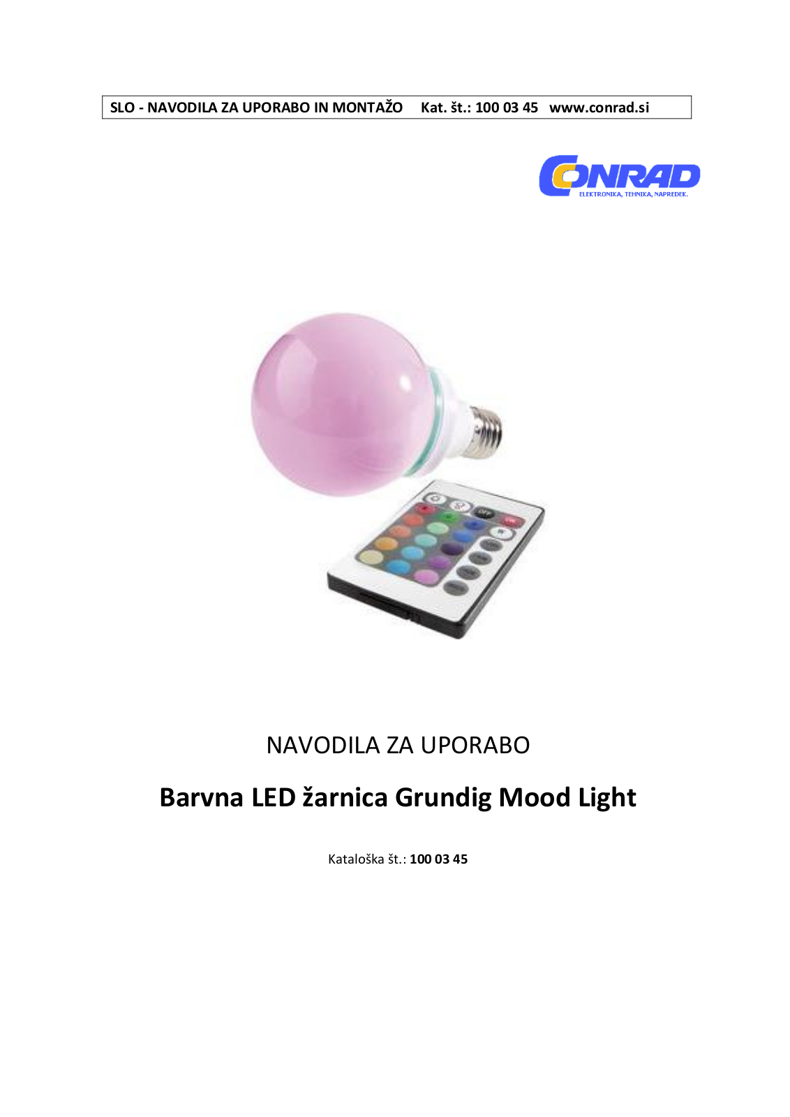 Grundig Mood Light User guide