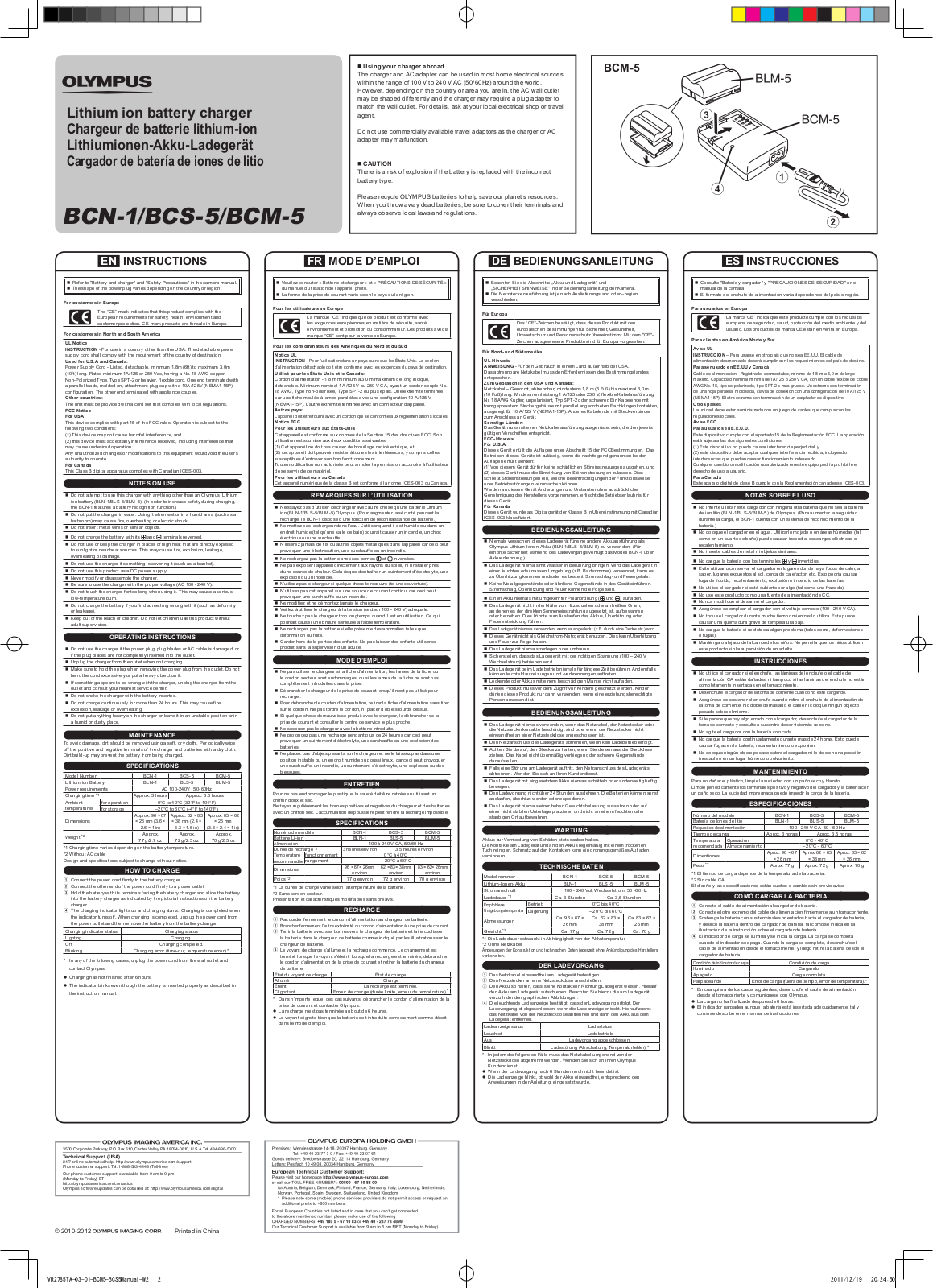 Olympus BCS-5 User Manual