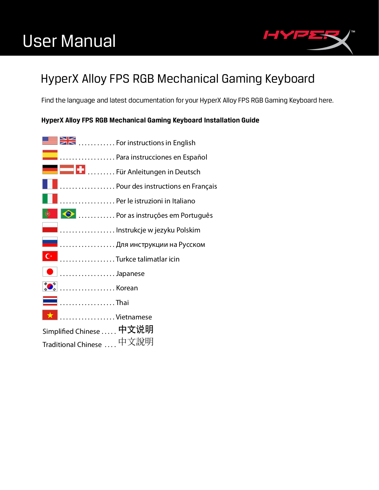 HyperX HX-KB1SS2-RU User Manual