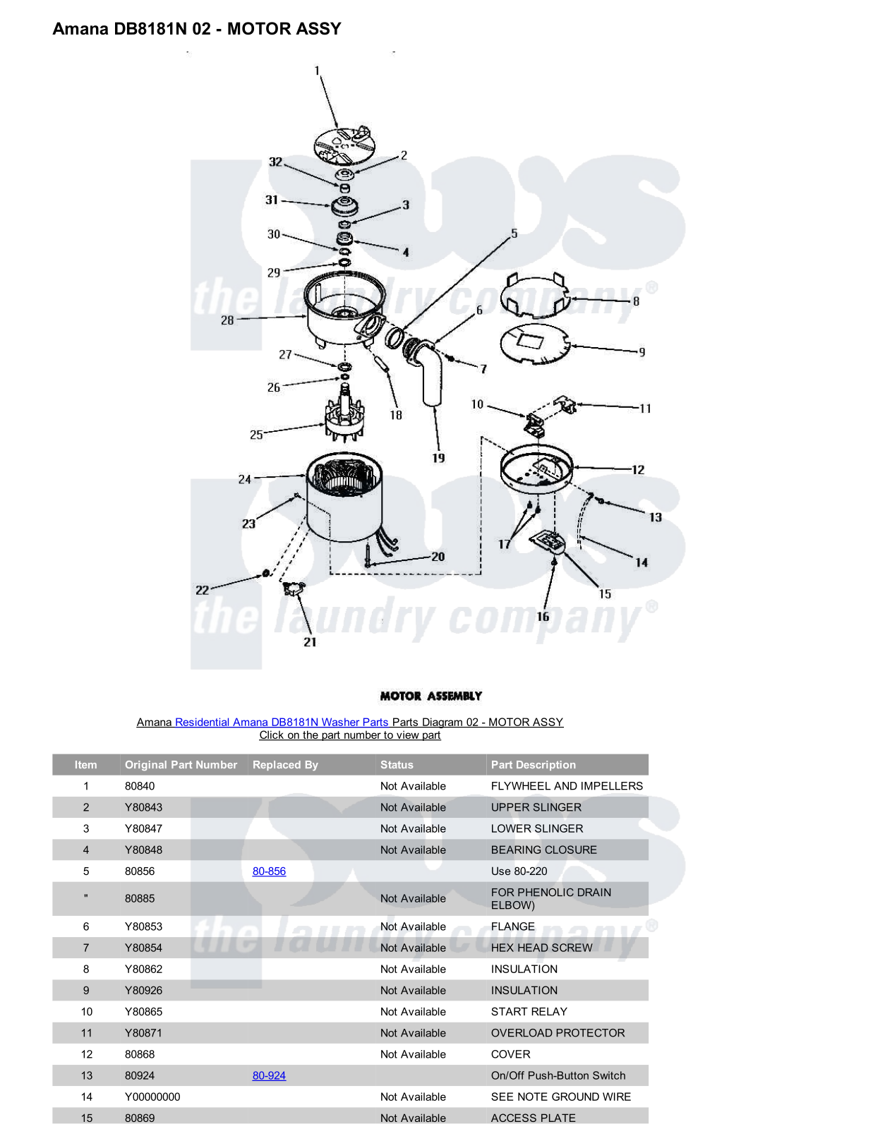 Amana DB8181N Parts Diagram