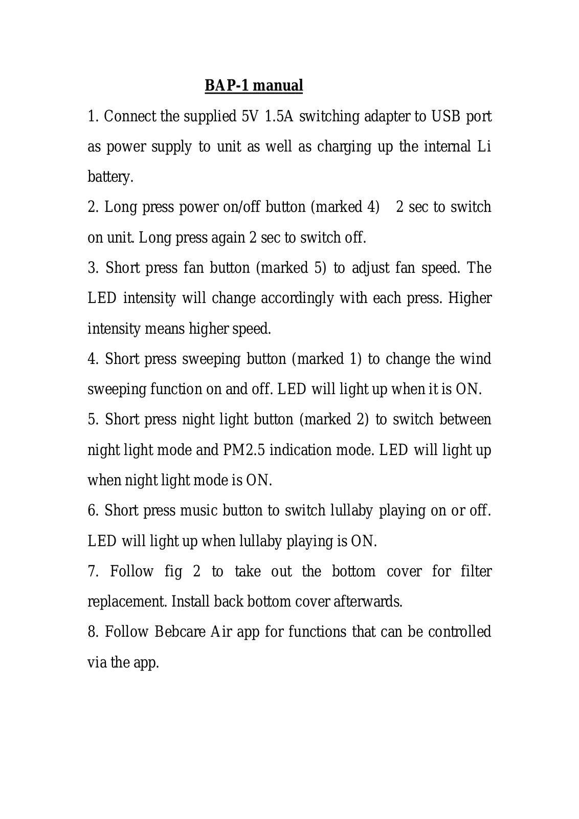 Techwall Electronics BAP 1 User Manual