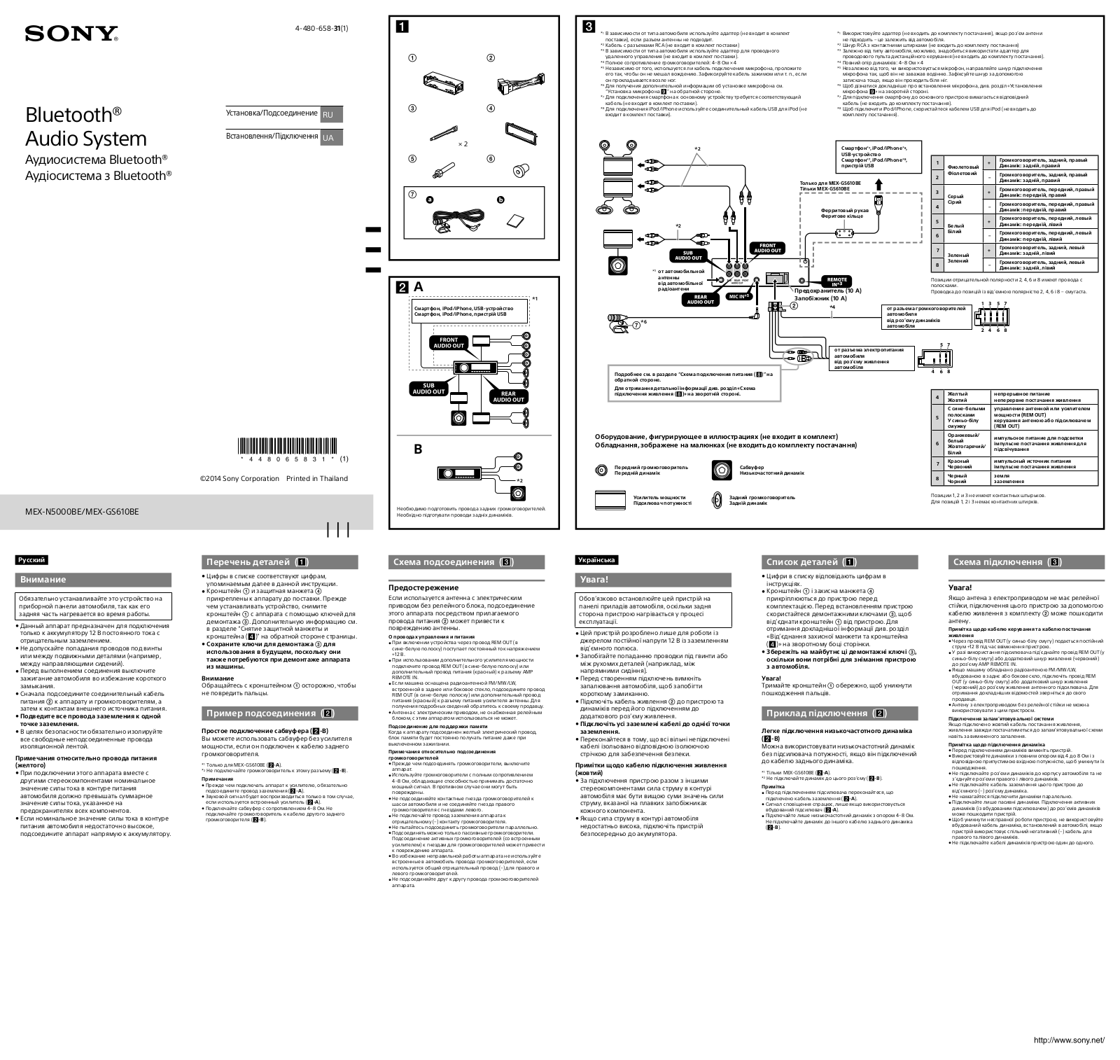 Sony MEX-GS610BE User Manual