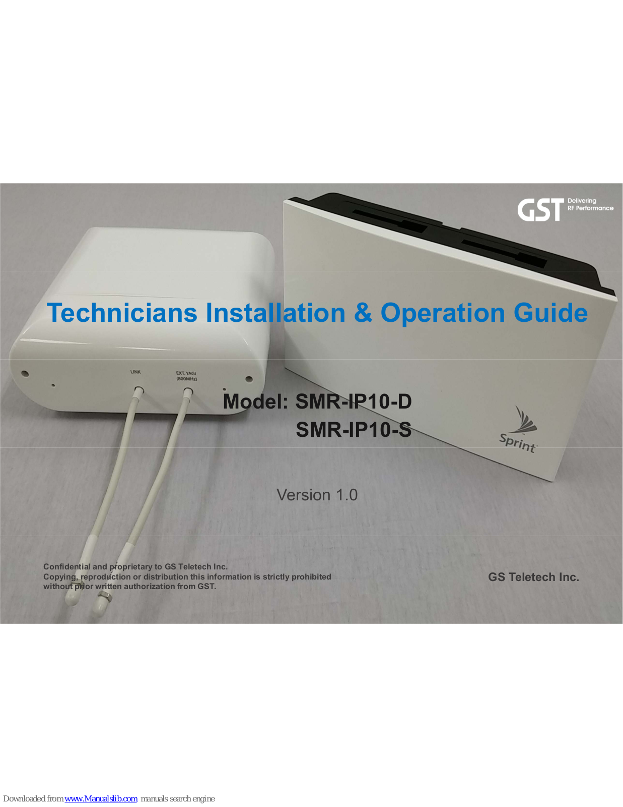 GST SMR-IP10-D, SMR-IP10-S Installation & Operation Manual