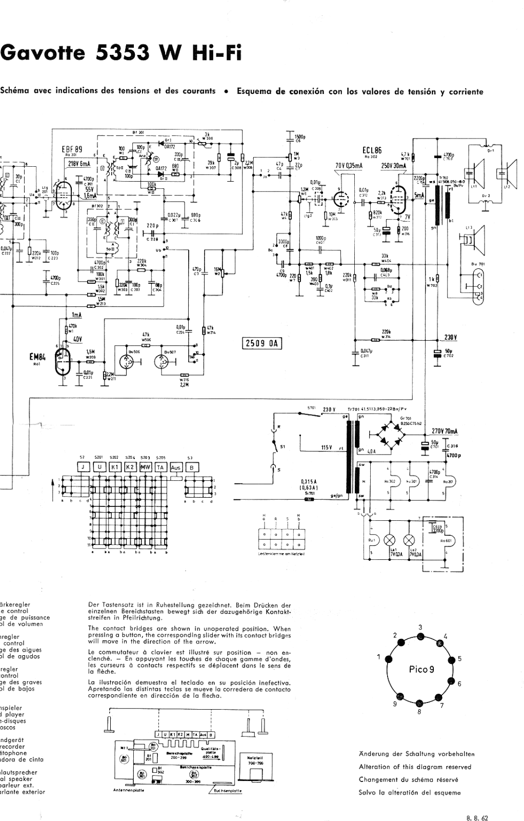 Telefunken Gavotte-5353-W Schematic