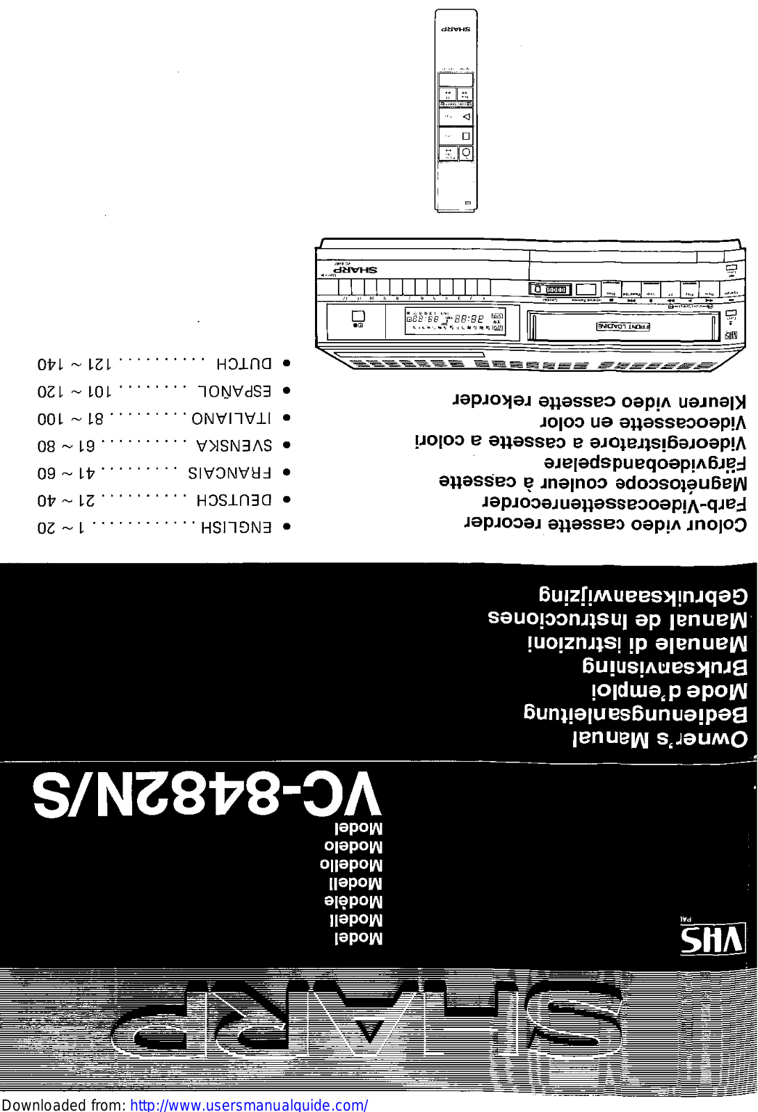 SHARP VC-8482N/S User Manual