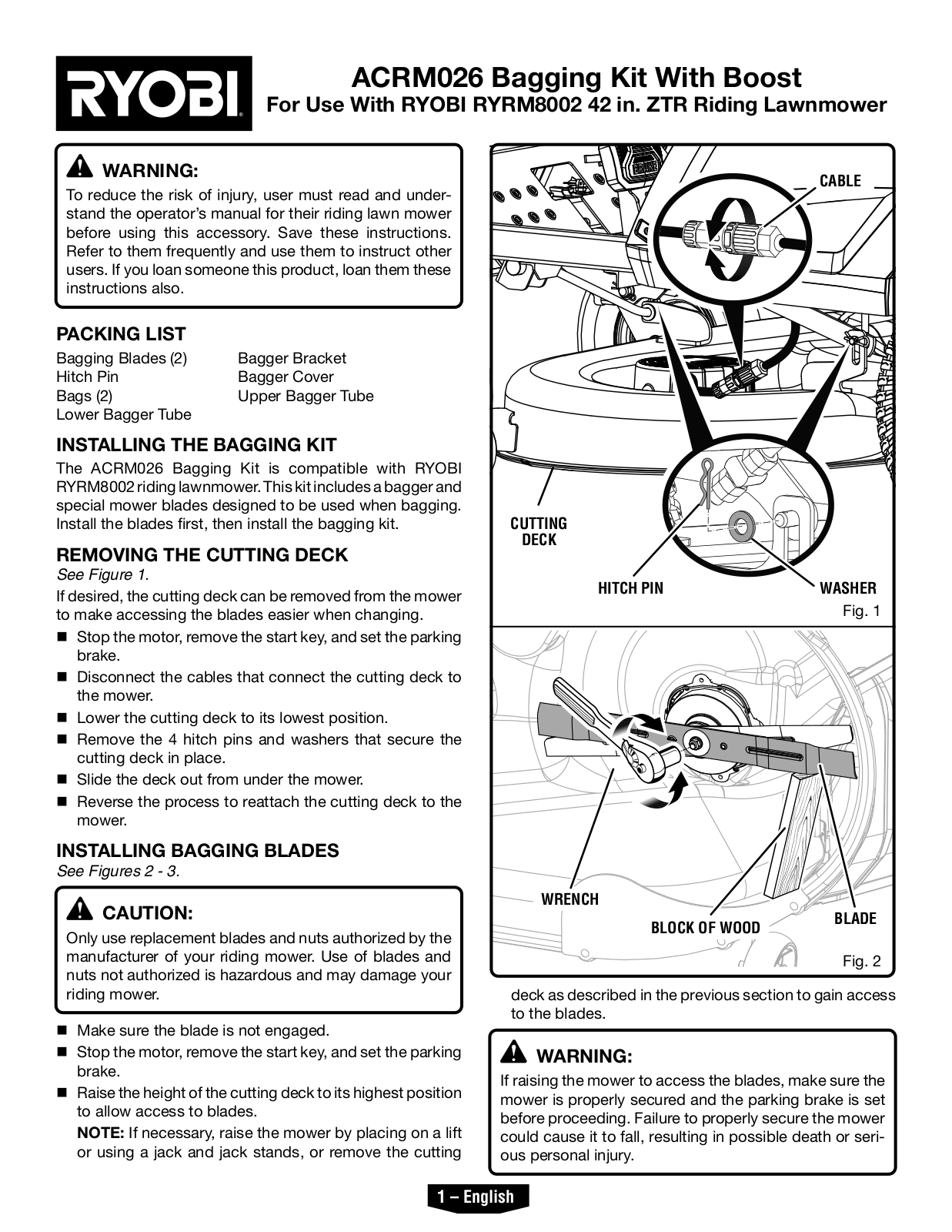 Ryobi ACRM026 user guide - ManualMachine.com