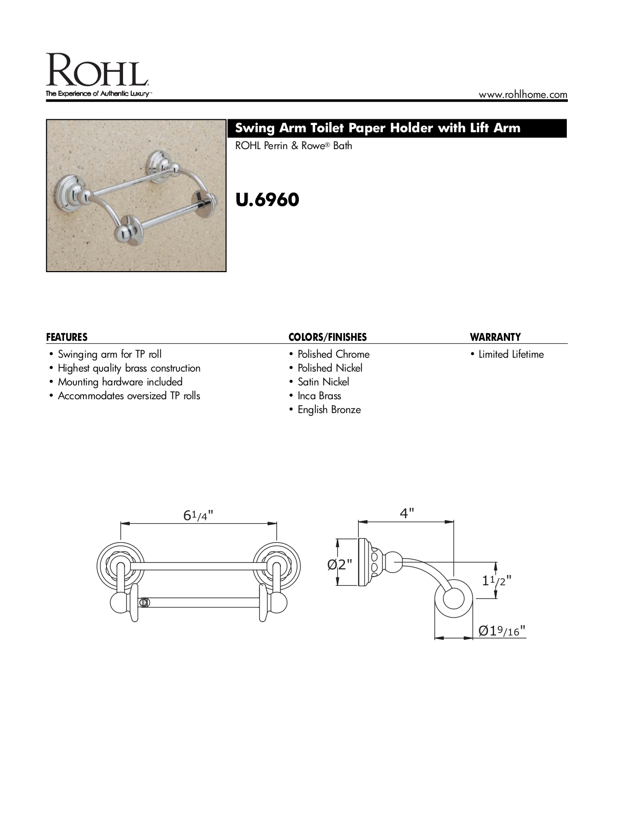 Perrin & Rowe XRH1040 Specifications - ManualMachine.com
